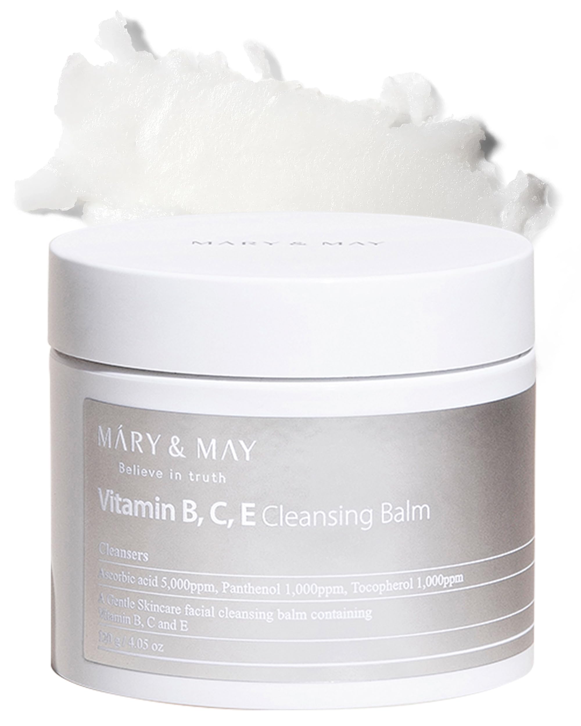 Mary&May Vitamin B, C, E Cleansing Balm - Oil Balm Gentle Makeup Remover and Skin Purifier for Glowing, Clear Skin - Hypoallerge