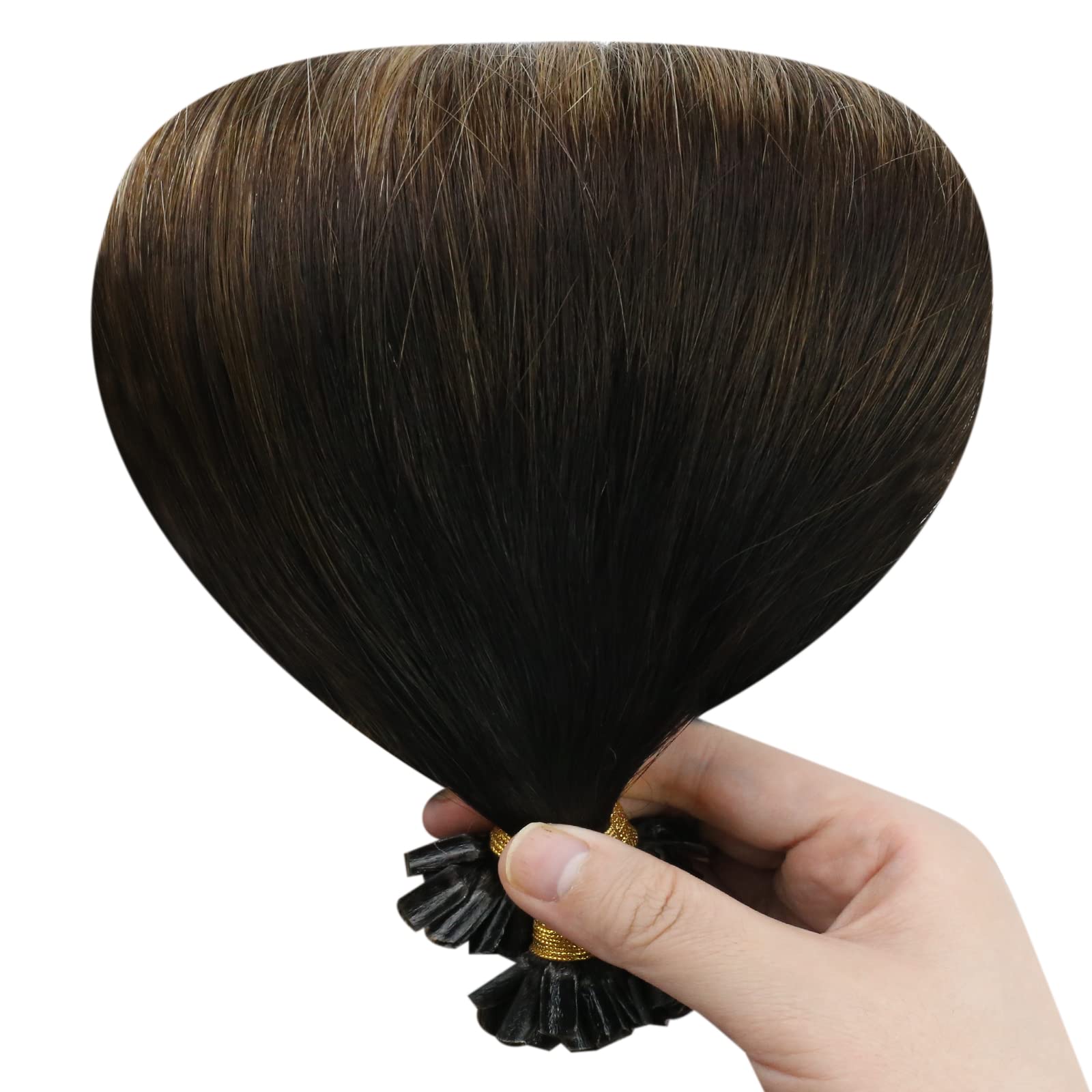 Sunny U Tip Hair Extensions Human Hair Black Ombre Dark Brown Balayage Ash Blonde Utip Hair Extensions Human Hair Blonde Utips K