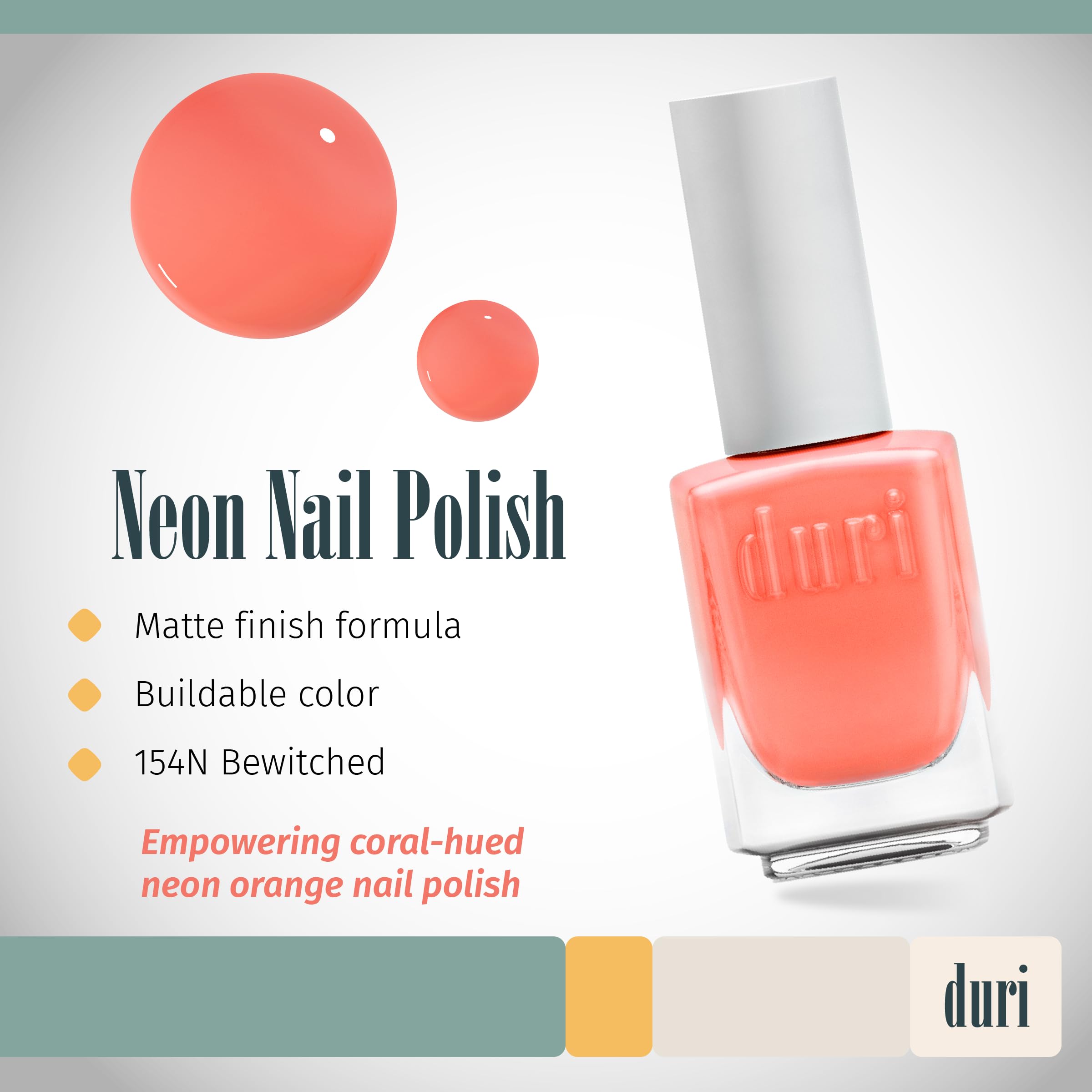 duri 154N Bewitched - Neon Orange Nail Polish