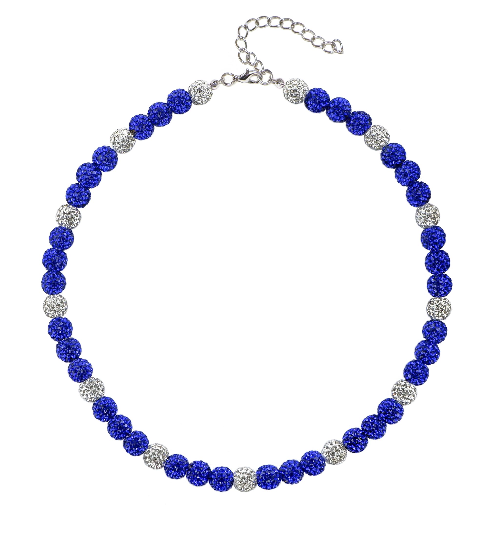 SUPBOMM Baseball Ice Necklace, Bling Beaded Necklaces, Drip Chain, League Team Colors Gifts for Men, Royals