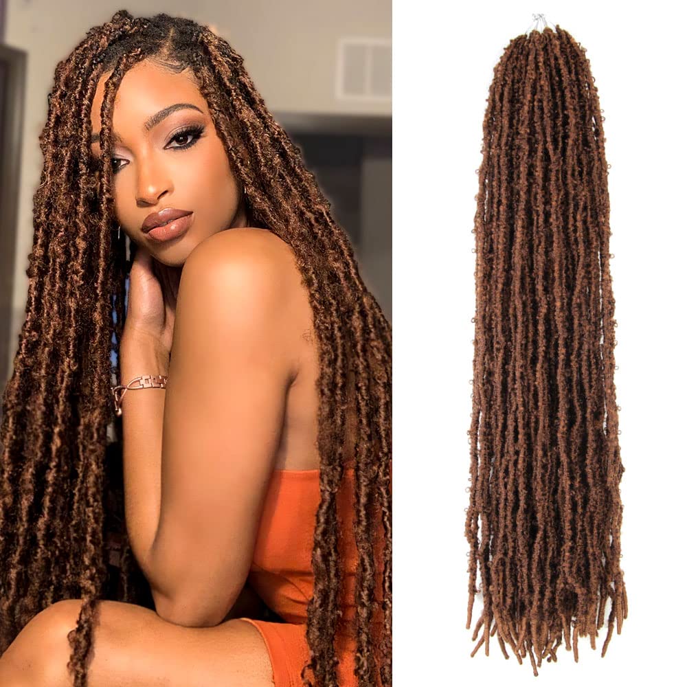 30 Inch Light Weight Butterfly Locs Crochet Hair 8 Packs Long Distressed Butterfly Faux Locs Crochet Hair, 30#