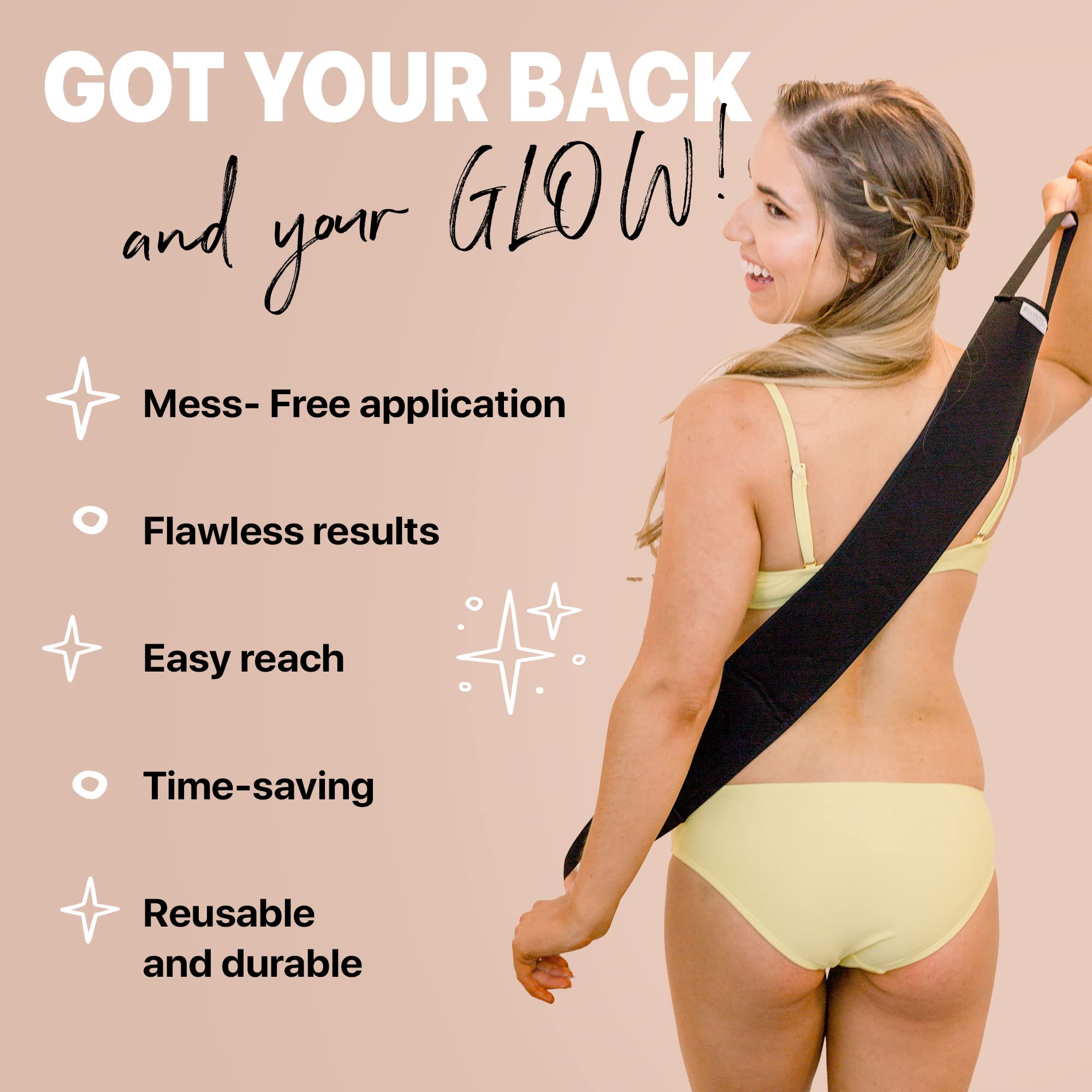 Self Tanner Back Applicator - Use With Self Tanner or Any Self Tan Product, Sunless Tanning Back Applicator, Back Lotion Applica