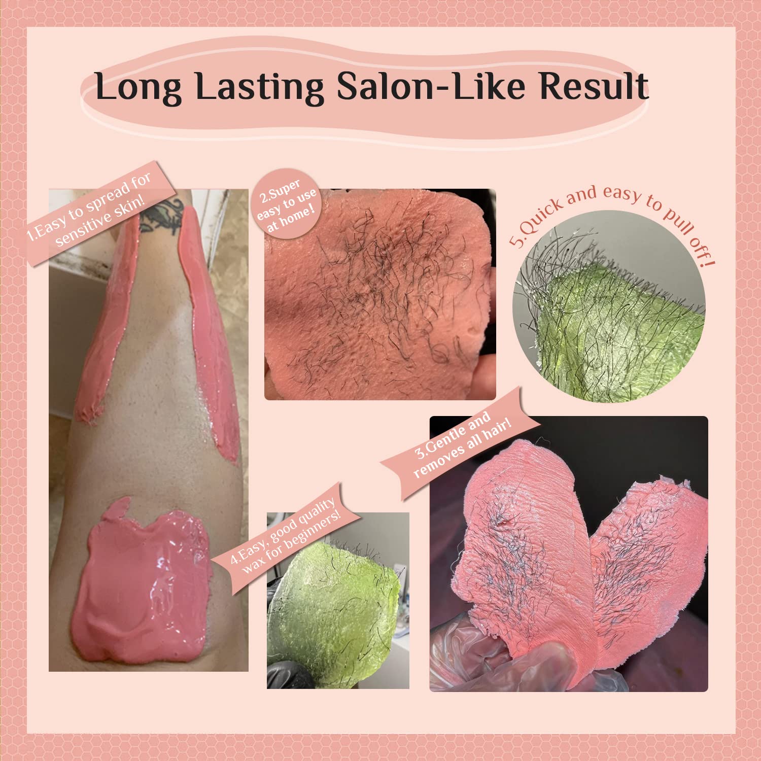 Waxing Kit For Women And Men, Girlearle Wax Warmer Hair Removal At Home With Beads, Multiple Formulas Target Different Types Of