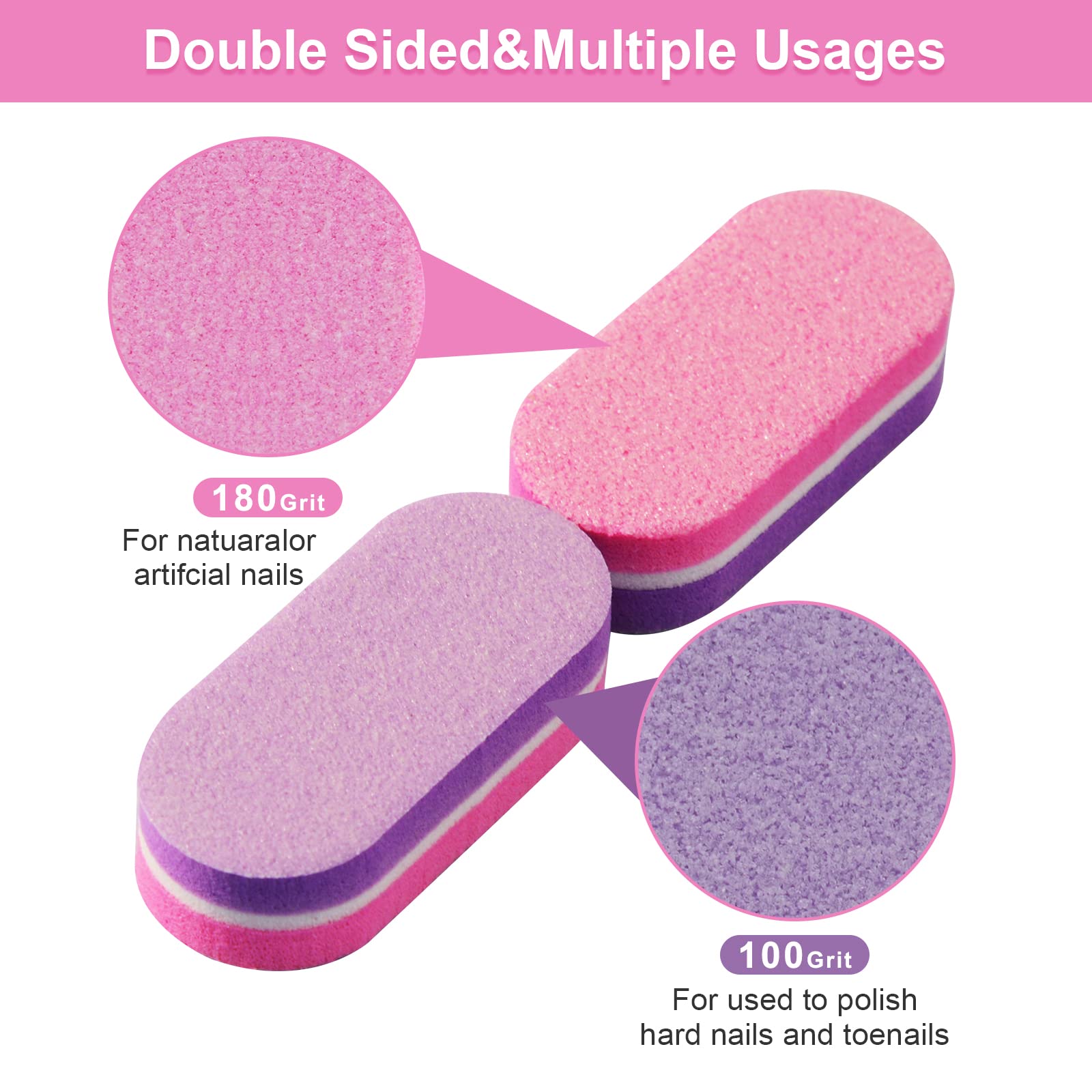 Diesisa Mini Nail Buffers, 40Pc 100/180 Grit Sponge Mini Nail Files Bulk For Acrylic Nails, Buffer Block Nail File,Mini Bulk Nai