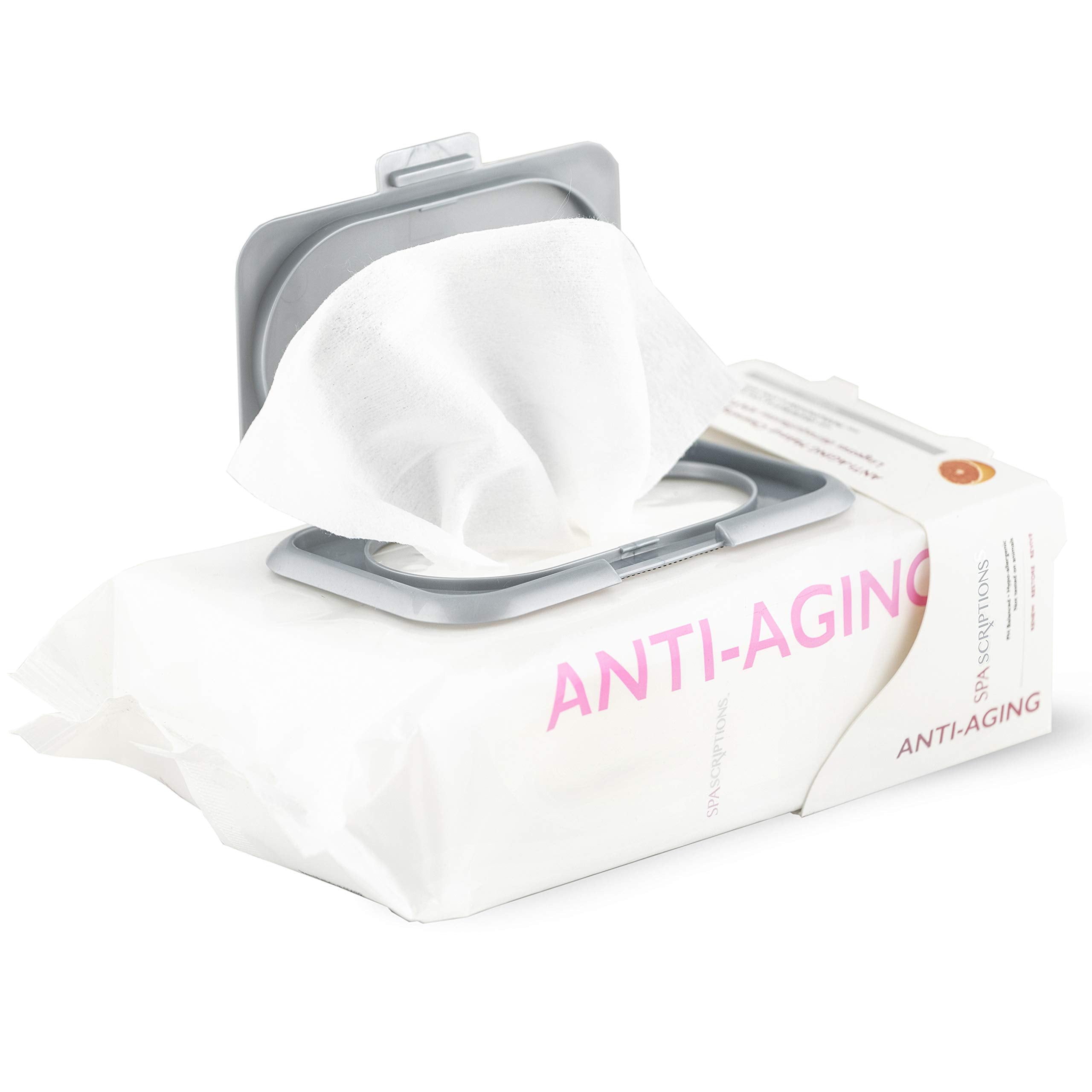 Spascriptions Anti Aging Makeup Cleansing Wipes, Top Up Open, 60 Ea, 60count