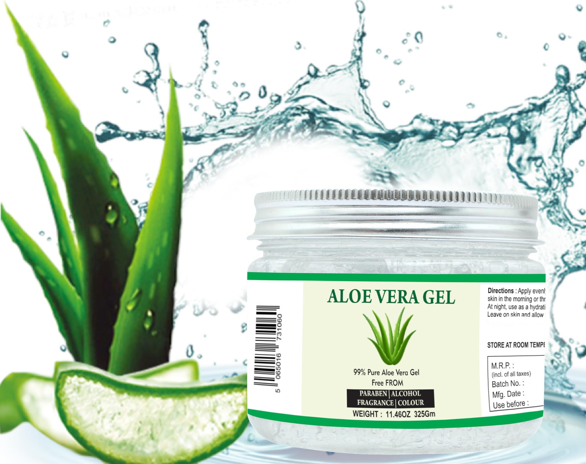 Raslok Aloe Vera Gel | 100% Pure Natural Aloe Gel | For Moisturizing Face Skin & Hair Care,Durable Moisturizing Hydrating Soothi