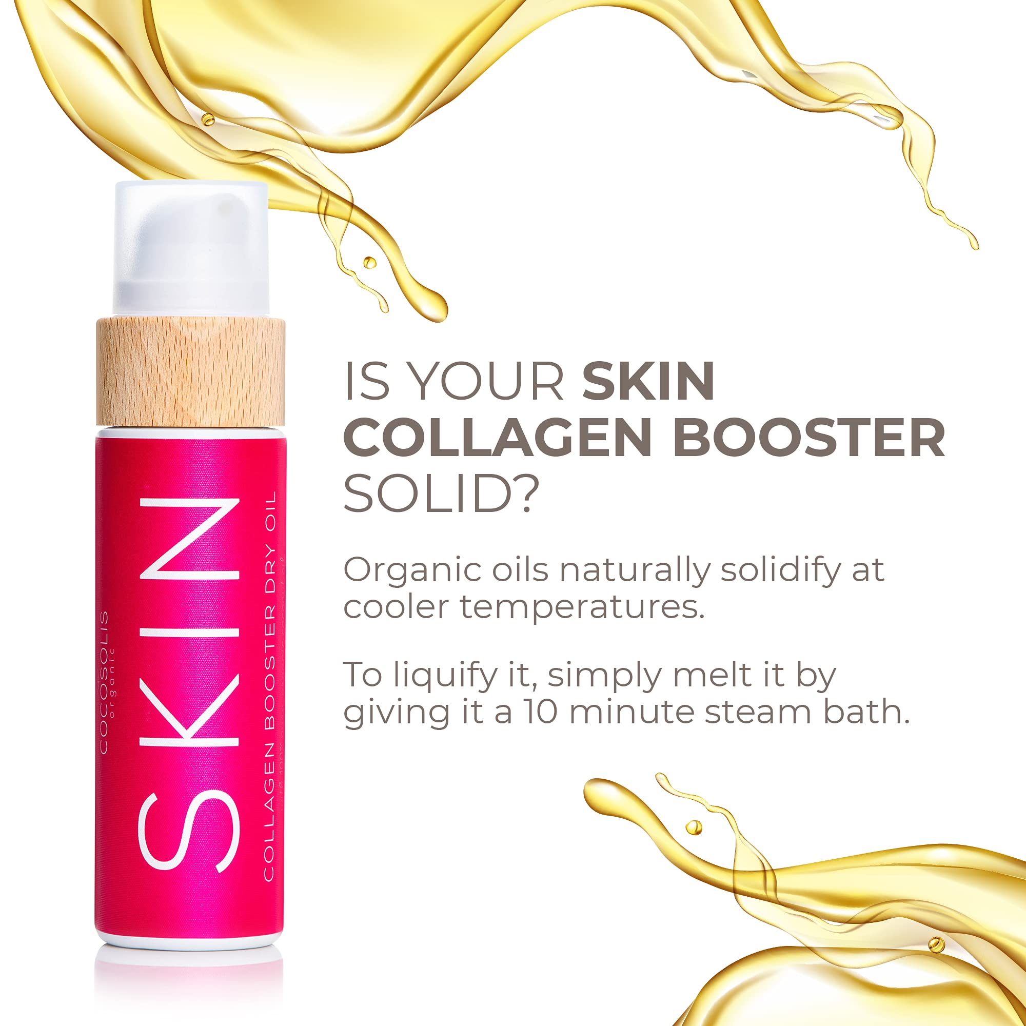 COCOSOLIS SKIN Collagen Booster Bio Oil - Anti-Aging Collagen Lotion for Skin Tightening with Rosehip and Essential oils - Colla
