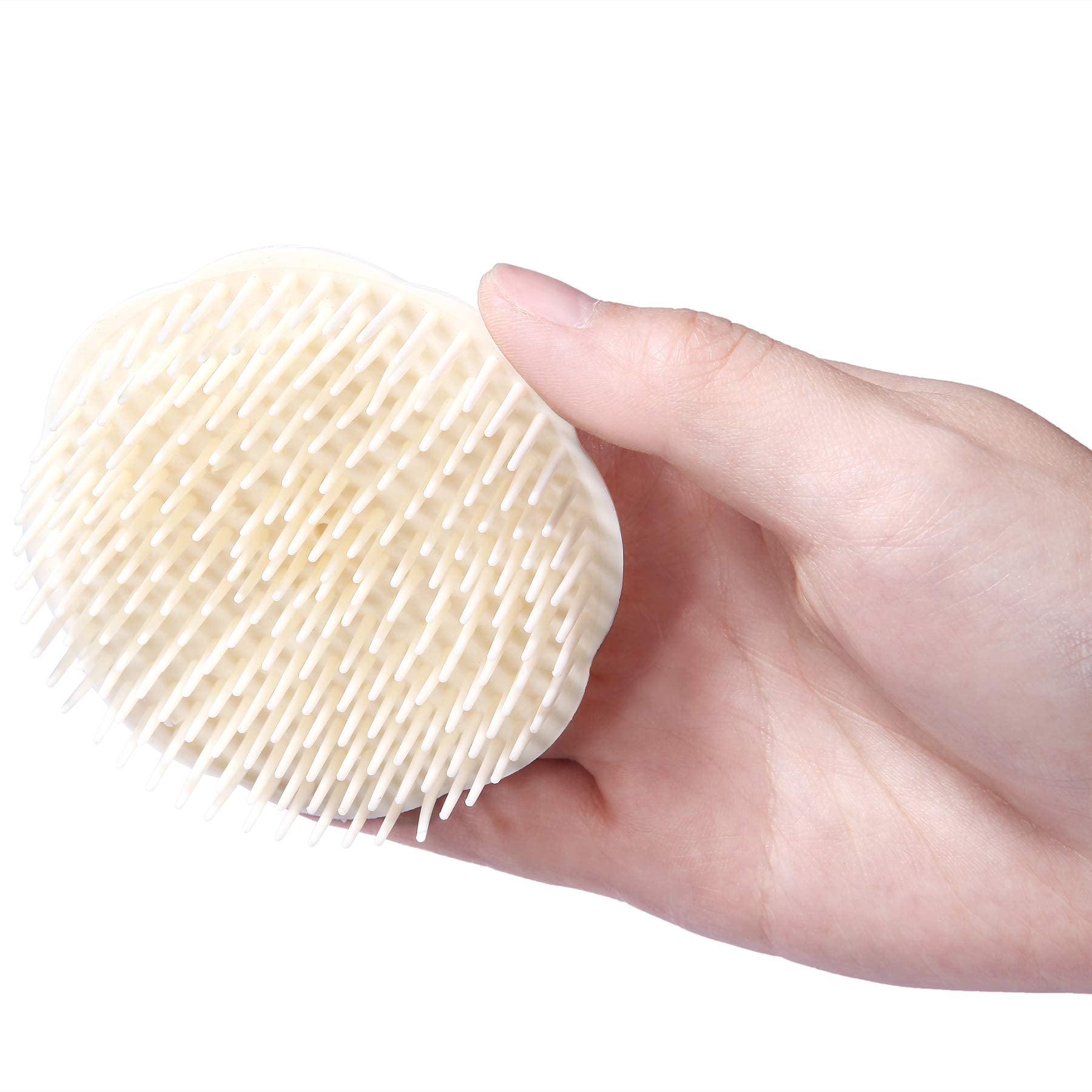 Hair Scalp Brush Dandruff Cleaning Brush Shower Scalp Shampoo Brush Scalp Massager Pack Of 2 (White And Green)
