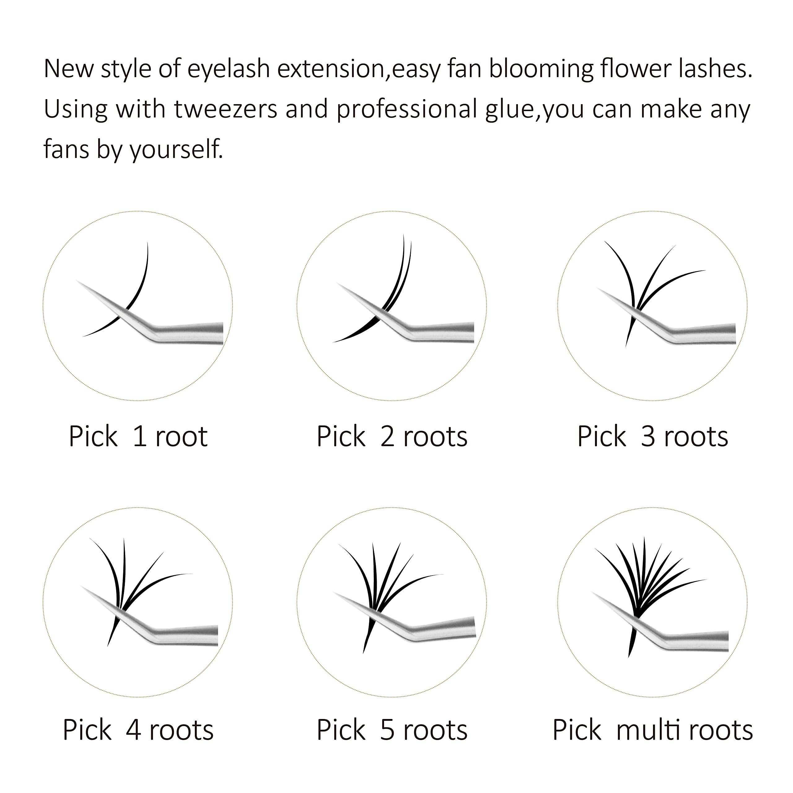 EMEDA Auto Fan Lash Extensions 0.03mm D Curl 8-15mm Mix Tray Flowering Auto Fast Blooming Self Eyelash Extension Volume Lashes 2