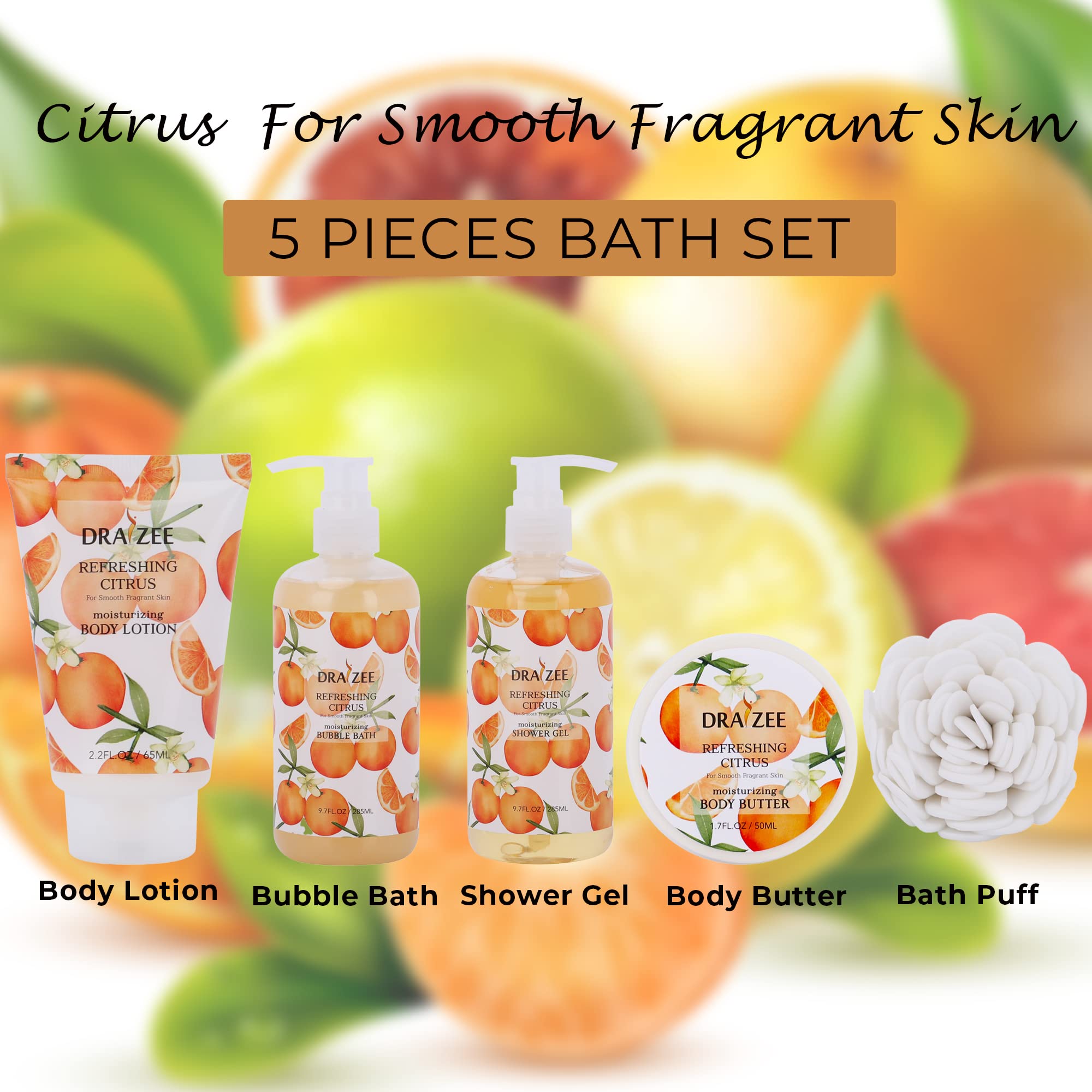 Spa Gift For Women - 5 Pcs Luxury Heel Shoe Spa Basket For Women Citrus Scented Home Relaxation Set W/ Body Lotion & Butter, Sho