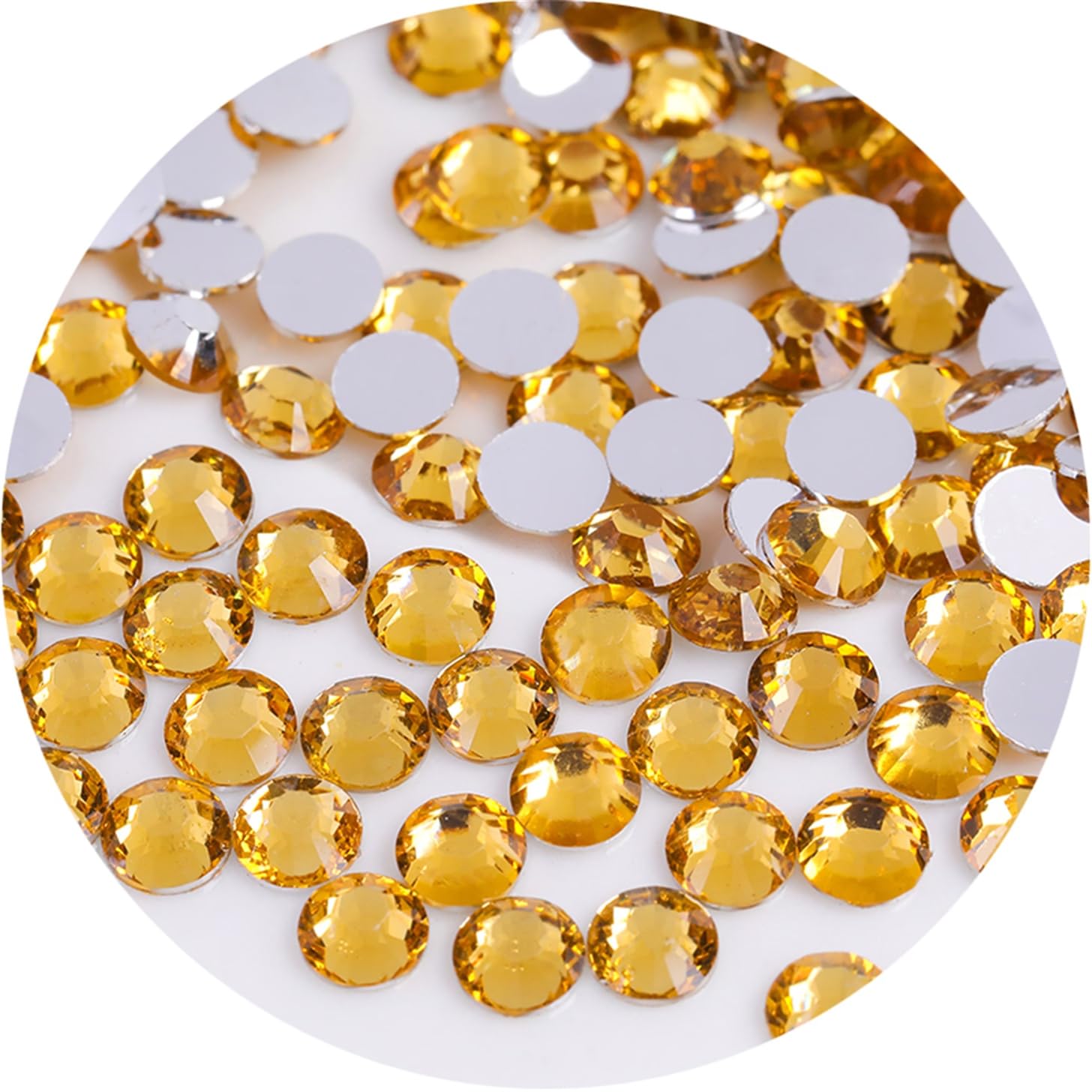 1440 Pcs SS20 5mm Flatback Rhinestones for Nails Art Crafts Glitter Round Gems Goldens DIY Clothes Shoes(Golden Yellow)