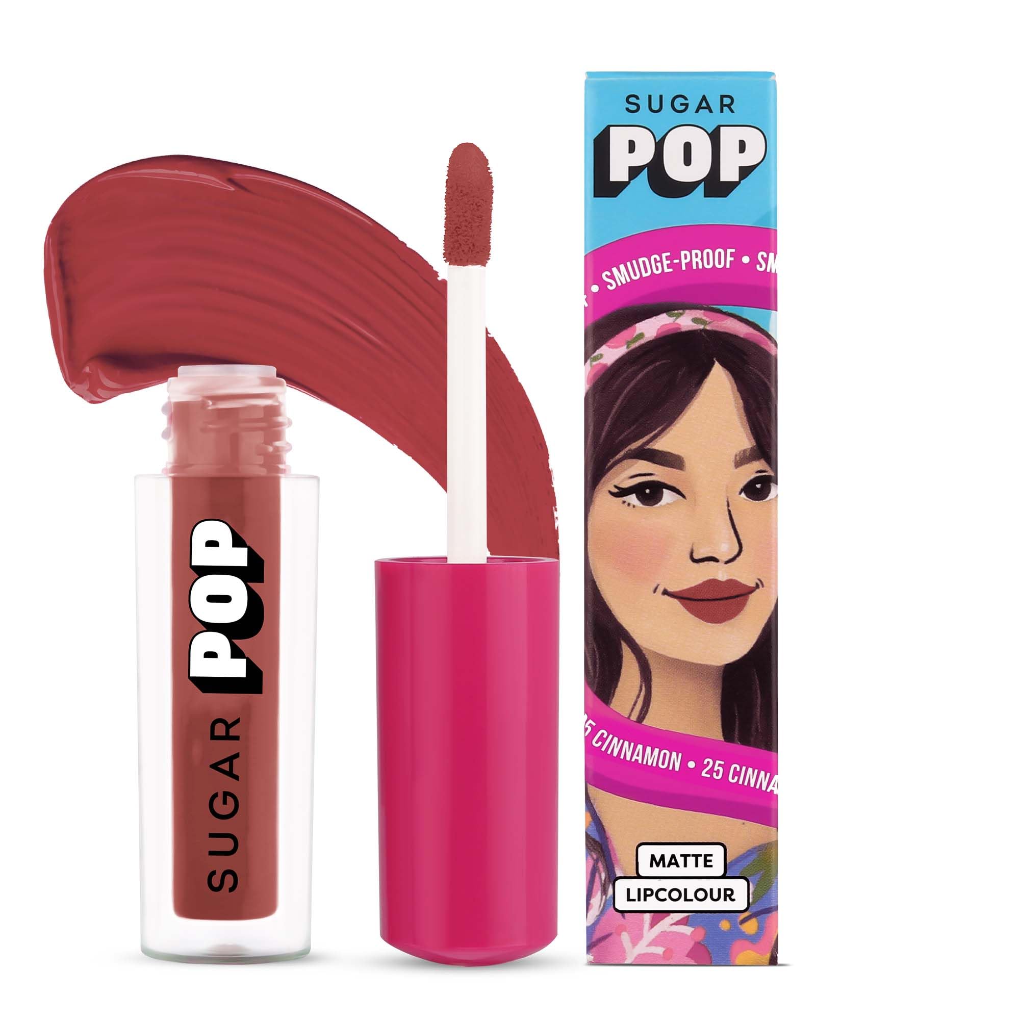 Sugar Pop Matte Lipcolour | Lasts Upto 8 Hrs L Brown Lipstick For Women L Vitamin E Infused | Non-Drying, Smudge Proof, Long Las
