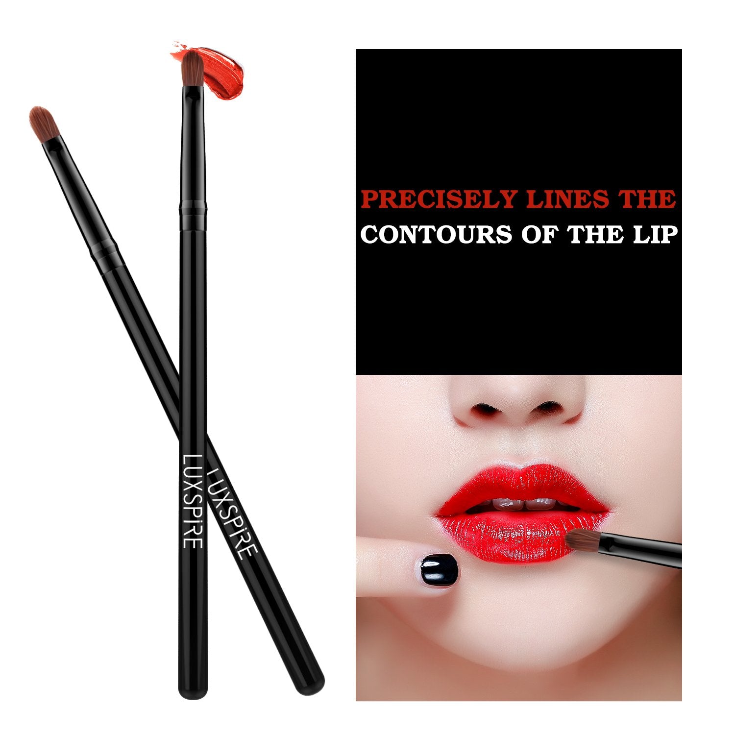 Luxspire Lip Brush Concealer Brushes 2 Pieces, Lipstick Gloss Brushes Applicators Eyeshadow Lip Liner Makeup Brush Cosmetics Mak
