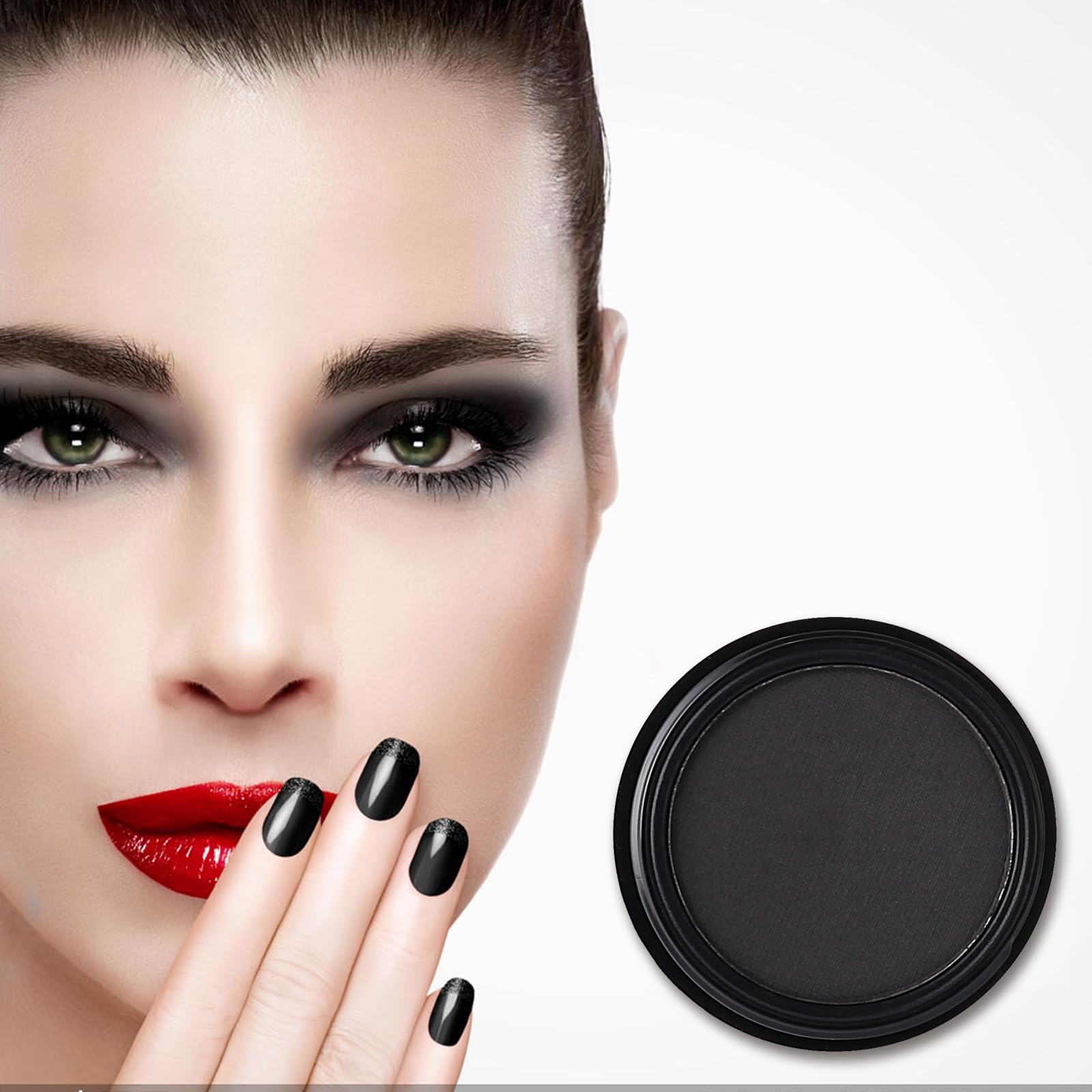 Meicoly Black Single Eyeshadow,Pressed Powder Matte Eye Shadow,Ash Eye Black Special Effects Powder,Opaque Vegan Cruelty Free Ey