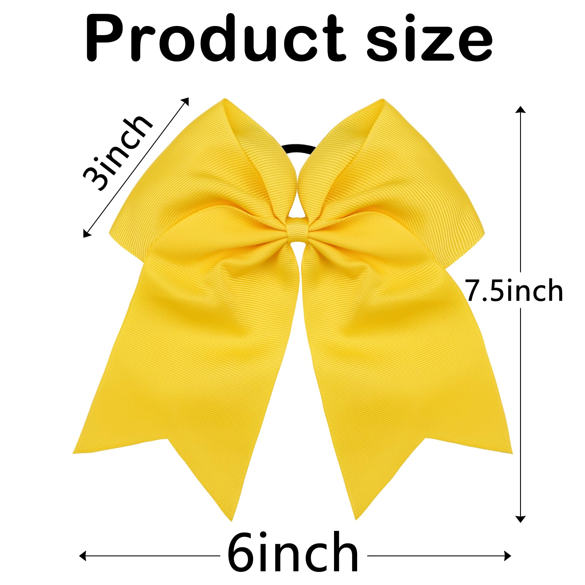 JOYOYO 20Pcs 8 Large Cheer Bows for Girls Ponytail Holder Grosgrain Ribbon Cheerleading Bows Elastic Hair Tie Bands for Baby Gir