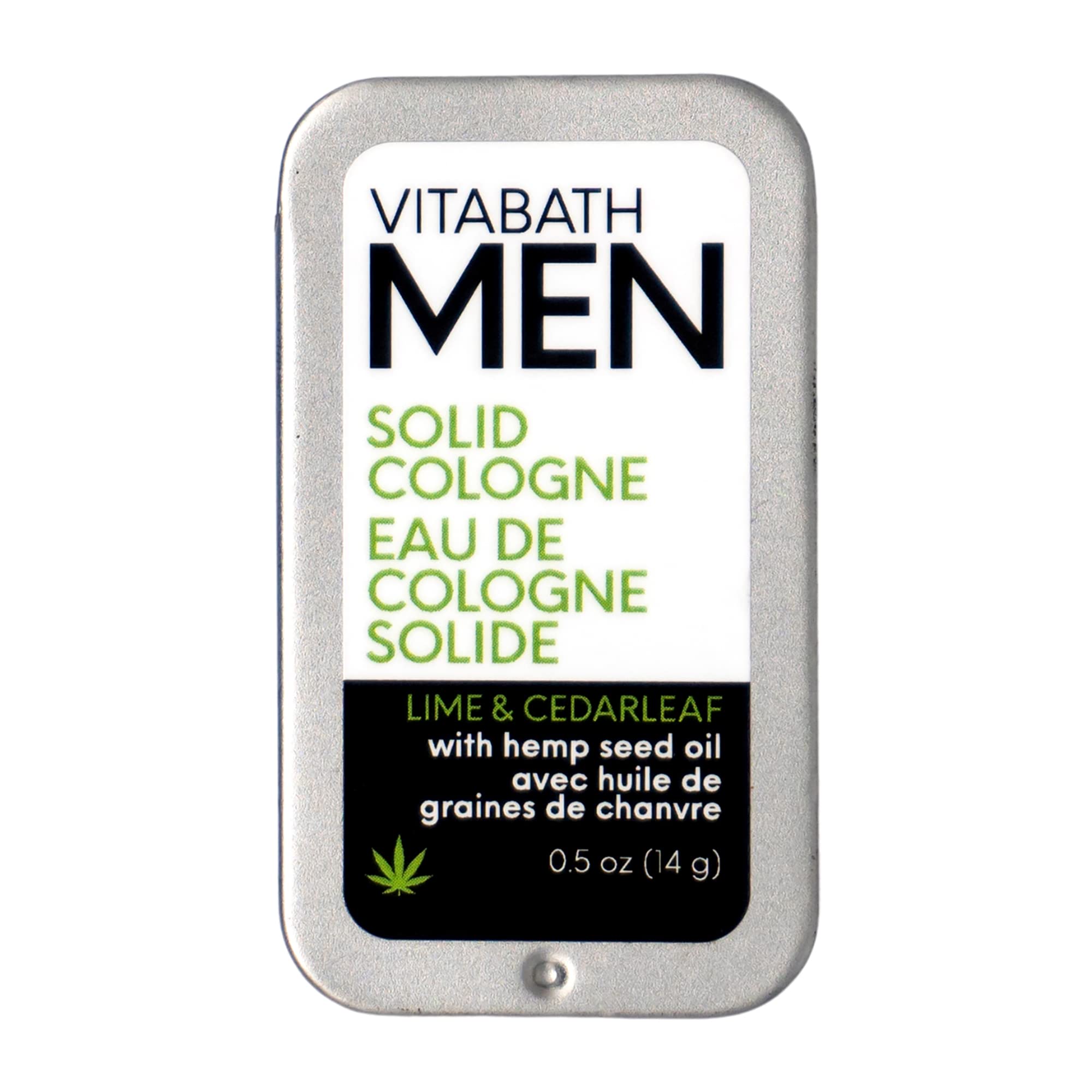 Vitabath Men's Lime & Cedarleaf Solid Cologne Refreshing Spicy Lime, Juicy Mandarin & Earthy Cedar Leaf All Over Lasting Fragran