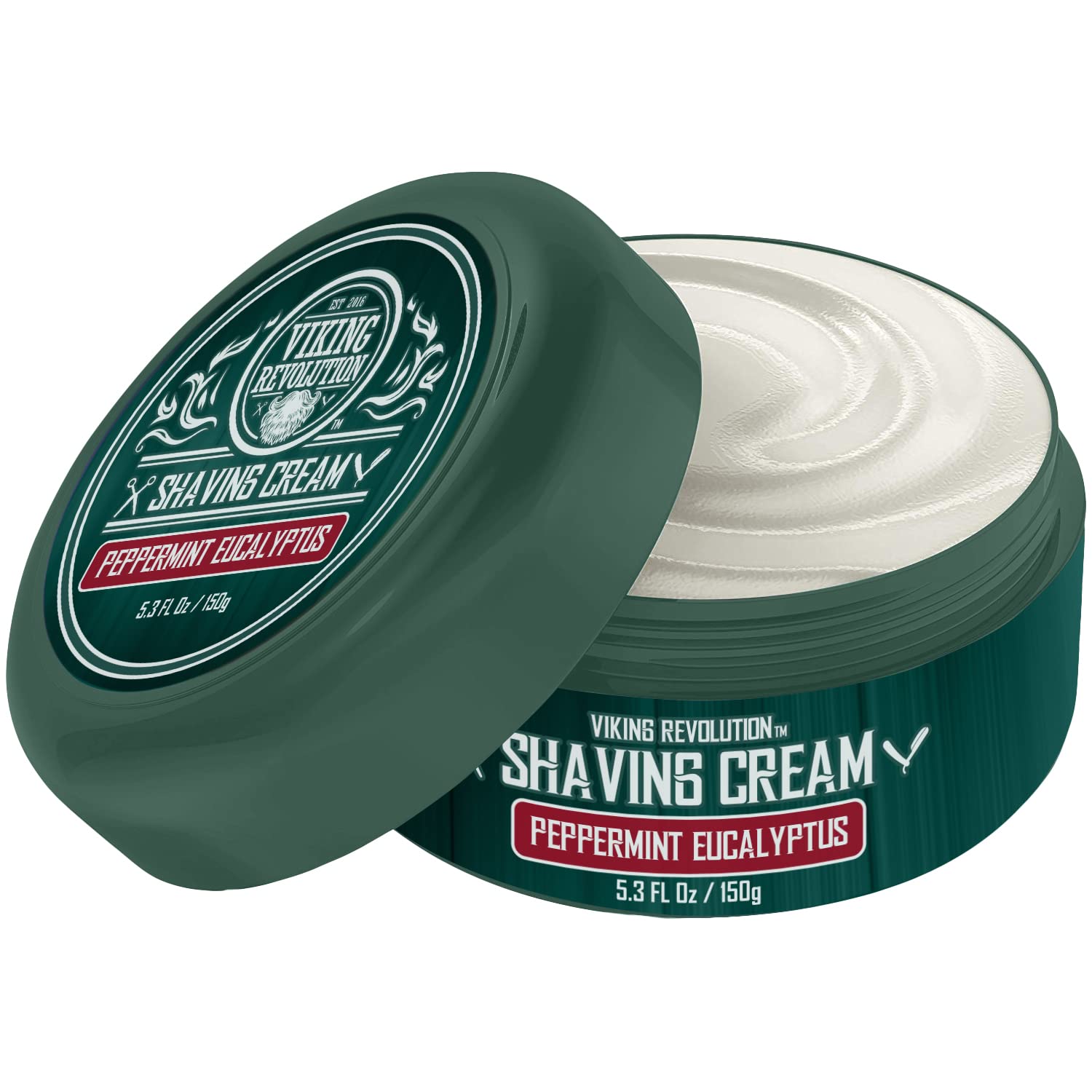 Luxury Shaving Cream Peppermint & Eucalyptus Scent - Soft, Smooth & Silky Shaving Soap - Rich Lather for the Smoothest Shave - 5