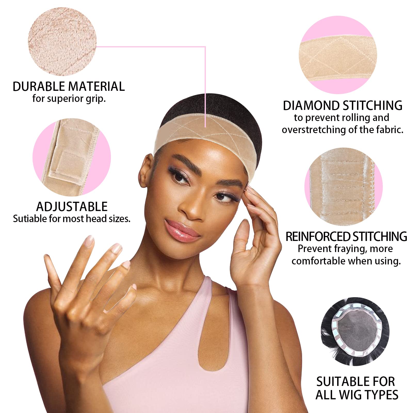 Goiple 11 Pcs Wig Kit For Lace Front Wigs For Beginners, Hair Wax Stick Lace Melting Elastic Band For Wigs, Edge Laying Scarf, E