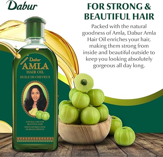 Dabur Amla Hair Oil - Amla Oil, Amla Hair Oil, Amla Oil for Healthy Hair and Moisturized Scalp, Indian Hair Oil for Men and Wome