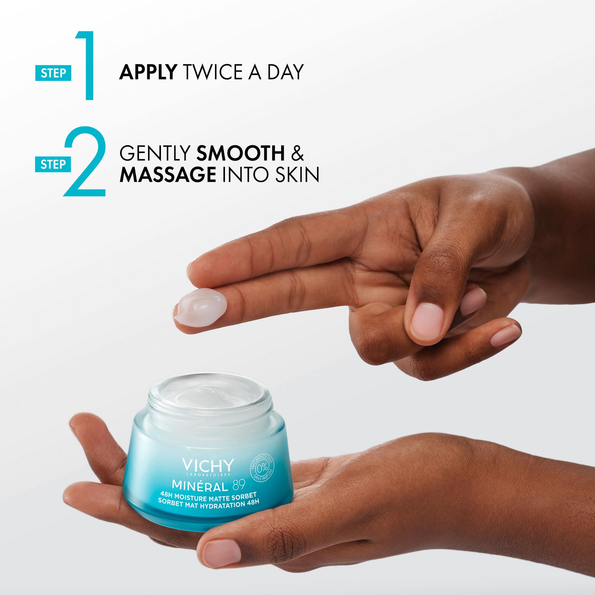 Vichy Min  ral 89 Matte Sorbet Face Moisturizer For Oily Skin, Mattifying Moisturizer, Hyaluronic Acid + Niacinamide + Salicylic