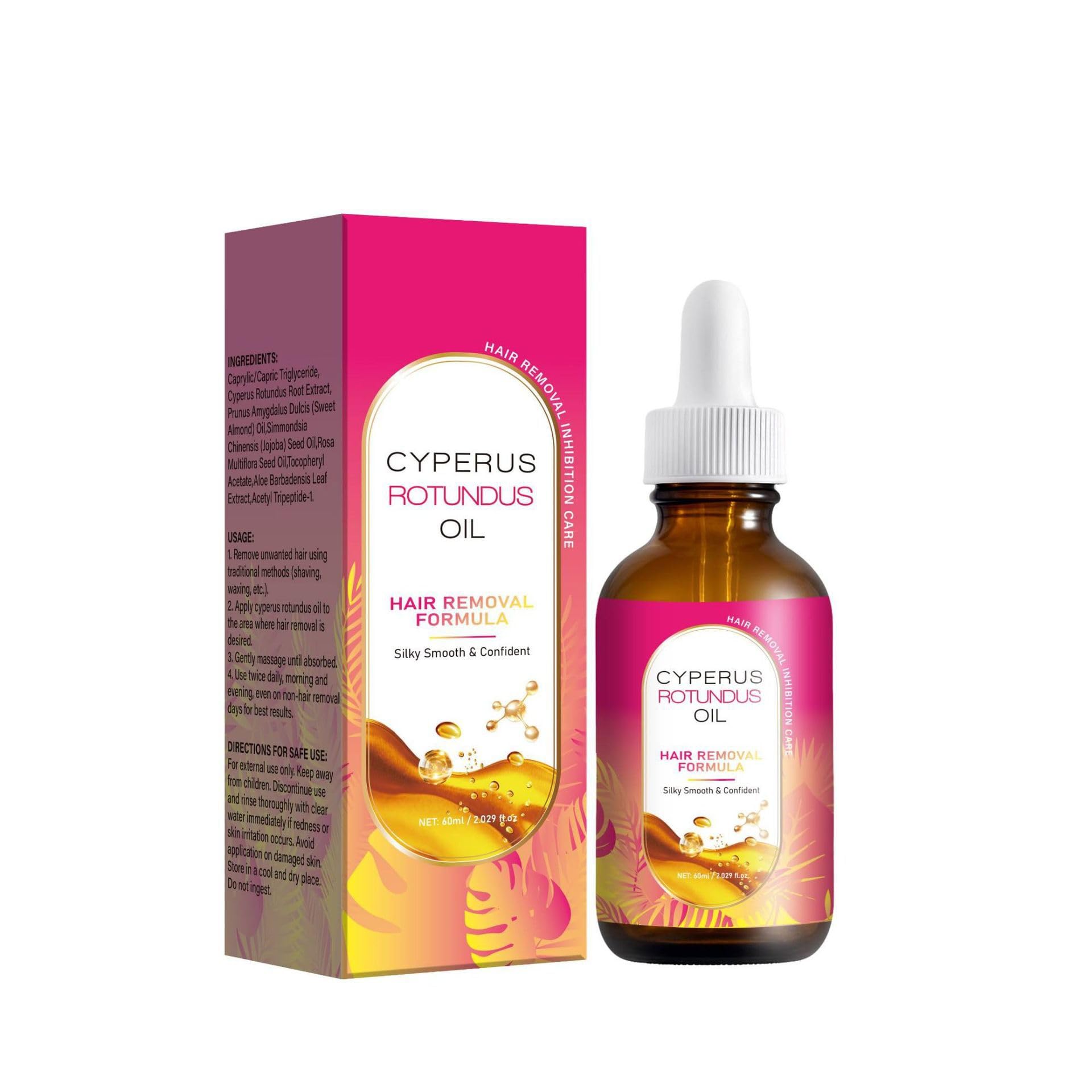 Yosvyn Cyperus Rotundus Oil, Natural Cyperus Rotundus Oil for Hair Removal, Moisturizing & Soothing, Reduces Unwanted Hair Growt