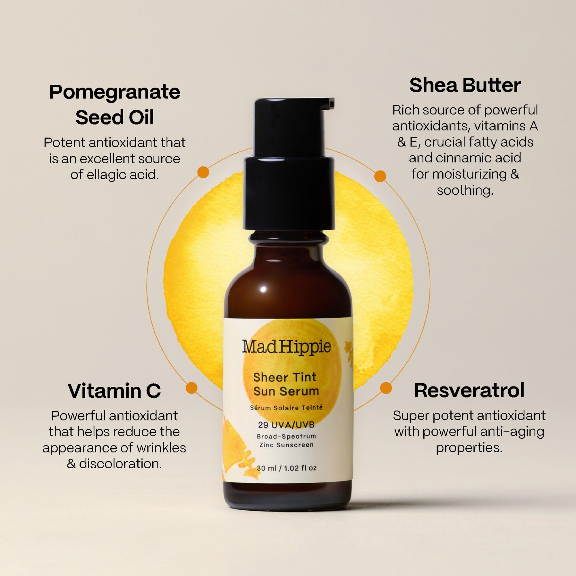Mad Hippie Sheer Tint Sun Serum (Light/Medium), Tinted Moisturizer For Face With Spf 29, Vitamin C, Hyaluronic Acid, Tinted Suns