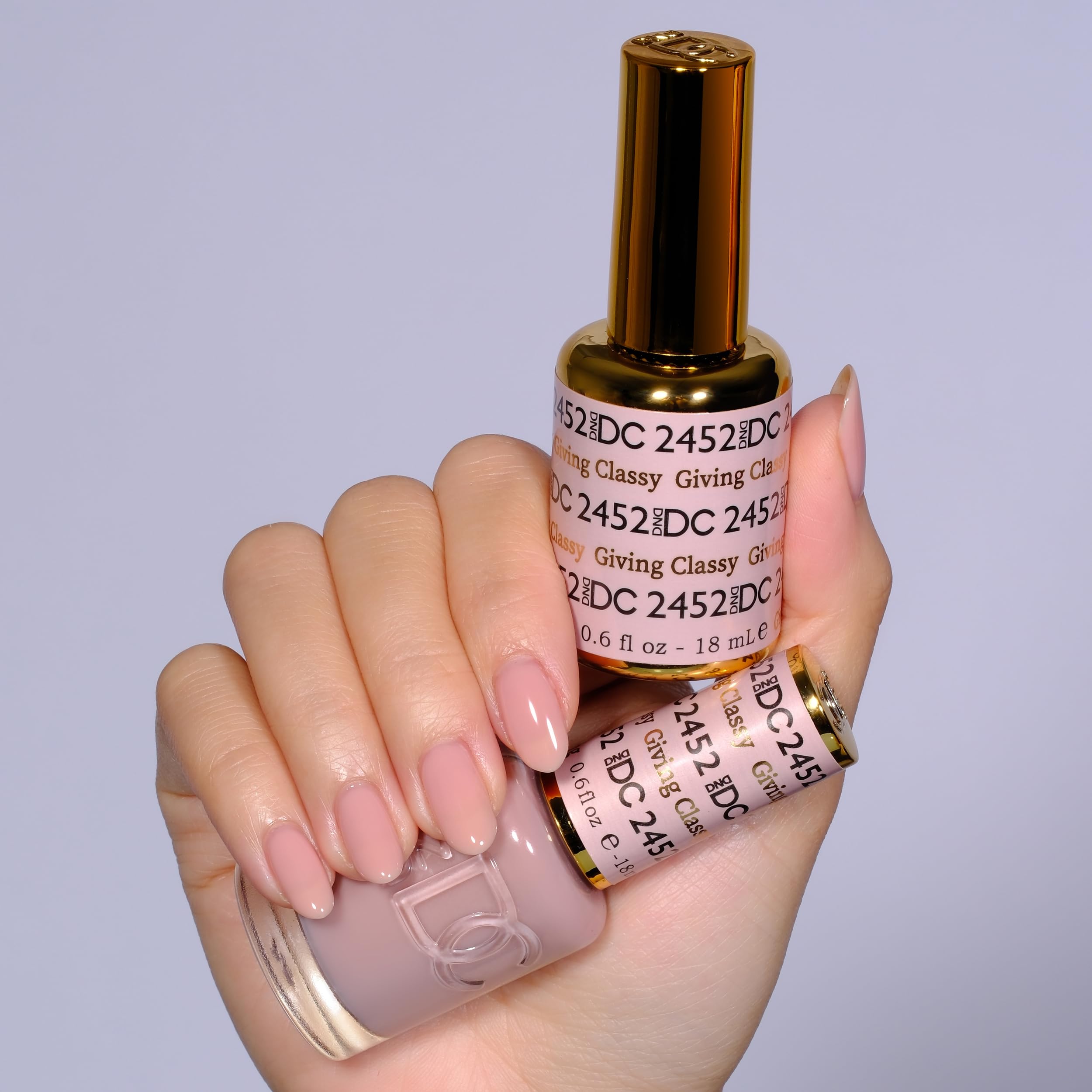 Dnd Dc Gel Polish Set, Sheer Collection, Uv/Led Gel Polish And Air Dry Nail Lacquer, Matching Chip-Free Polish Duo, 2452 Giving