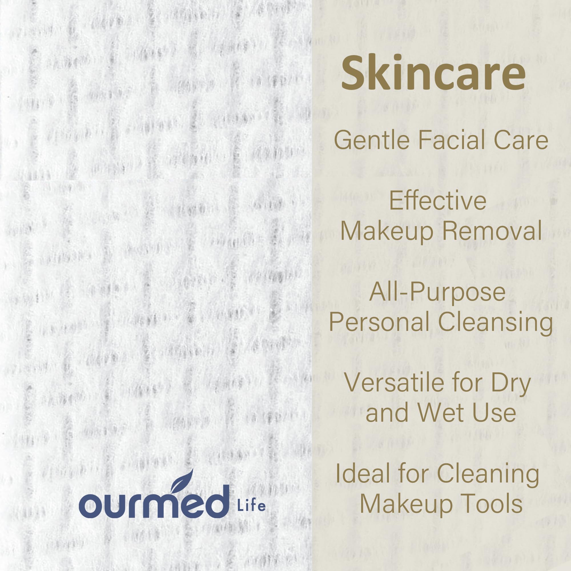ourmed life Disposable Face Towel | Lint-Free Biodegradable Towels | Face Clean Dry Makeup Remover Wipes | Super Soft & Thick fo
