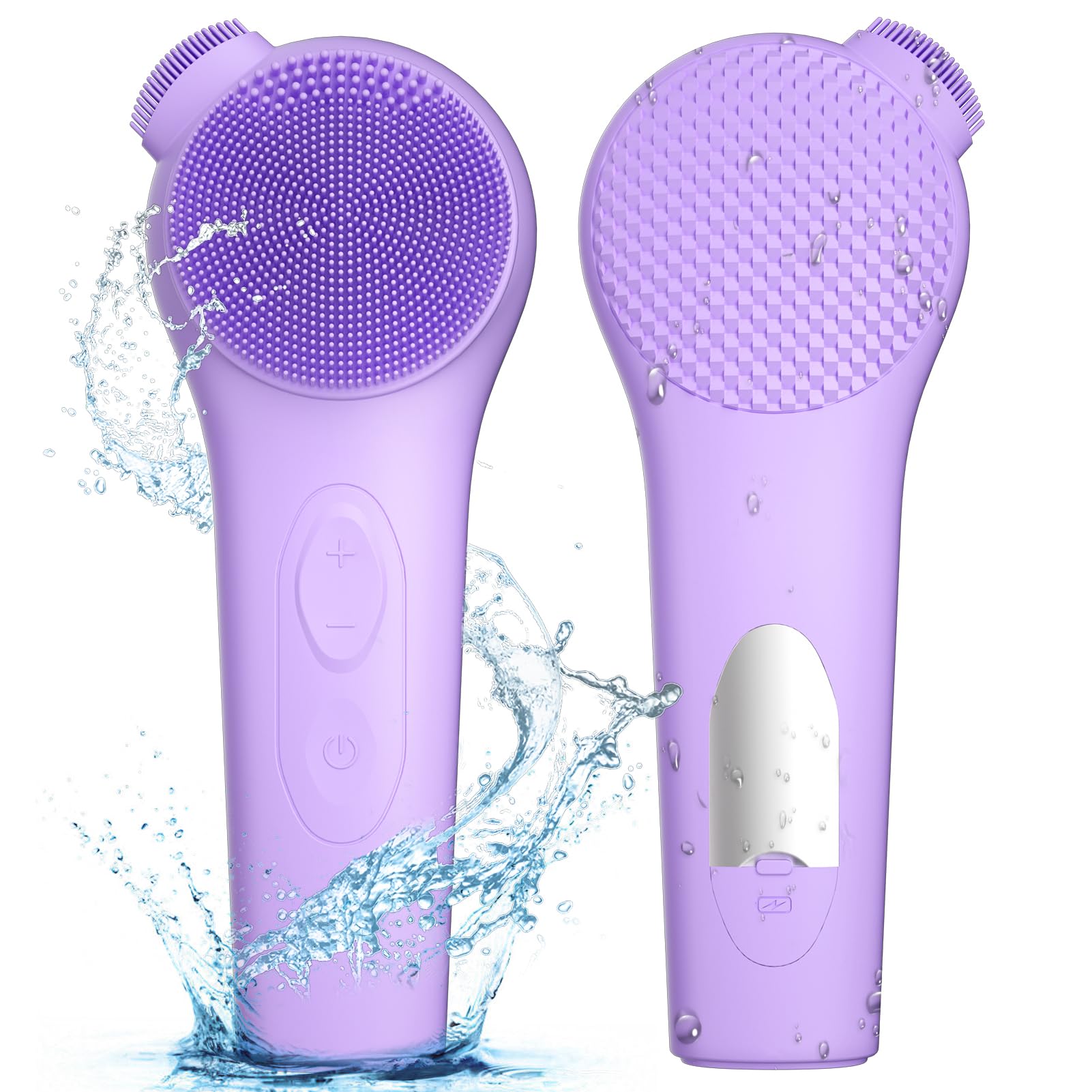 Adinc Silicone Face Scrubber, Waterproof Rechargeable Facial Cleansing Brush, 5 Cleansing Modes With Nose Brush For Women & Men