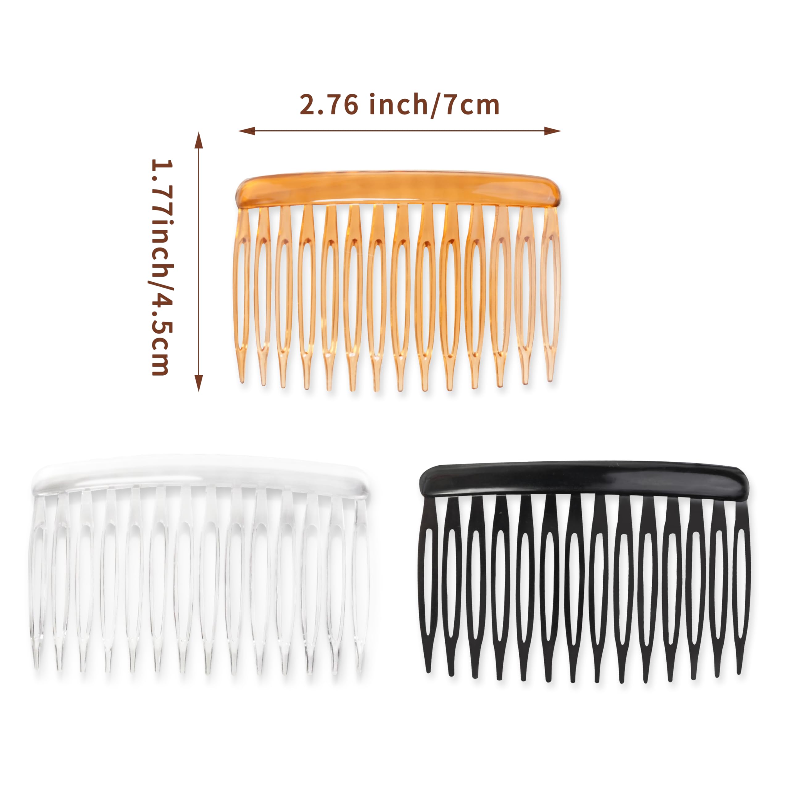 Tashow 24 Pcs Hair Side Combs For Women Fine Thin Hair, 14 Teeth Decorative Hair Combs For Women Girls Bridal Wedding Veil,Wide,