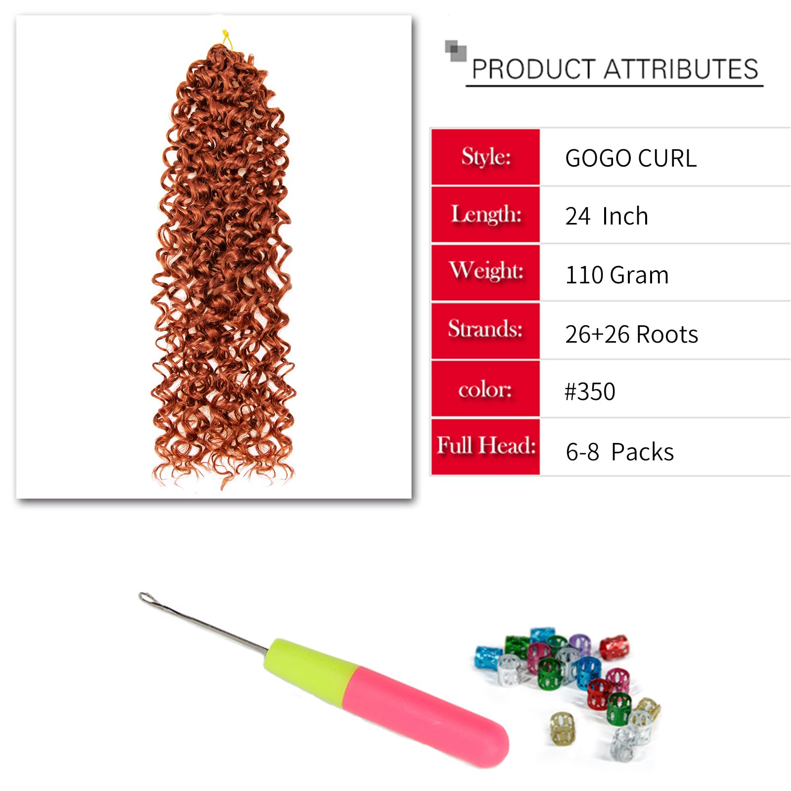Gogo Curl Crochet Hair 24Inch Water Wave Crochet Hair Ombre Synthetic Bohemian Crochet Braid Deep Wave Braiding Hair Extensions