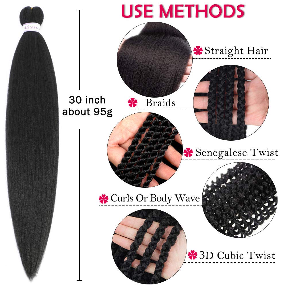 Braiding Hair 30 Inch 8 Packs Hair Extensions Professional Synthetic Braid Hair Crochet Braids, Soft Yaki Texture, Hot Water Set