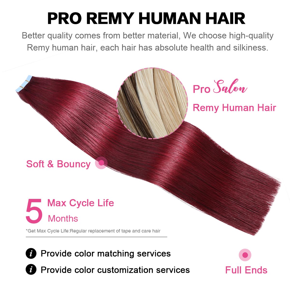 Suyya Tape In Hair Extensions Human Hair Burgundy 28 Inch 60G/Pack 20Pcs Straight Seamless Skin Weft Tape In Real Human Hair Ext