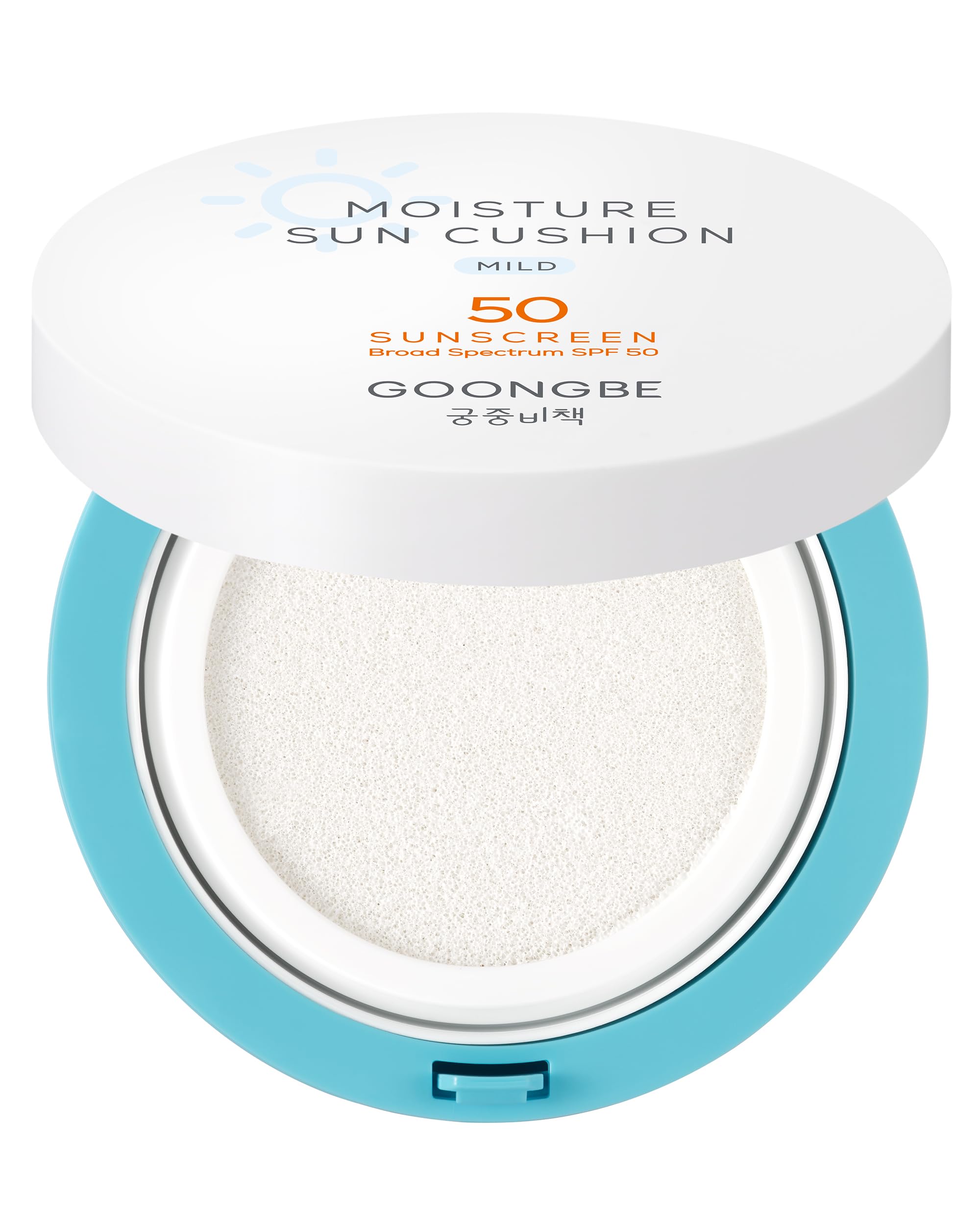 GOONGBE Moisture Sun Cushion Mild SPF 50 - Korean Moisturizing & Soothing Zinc Oxide Mineral Sunscreen - Travel Friendly Sun Cus
