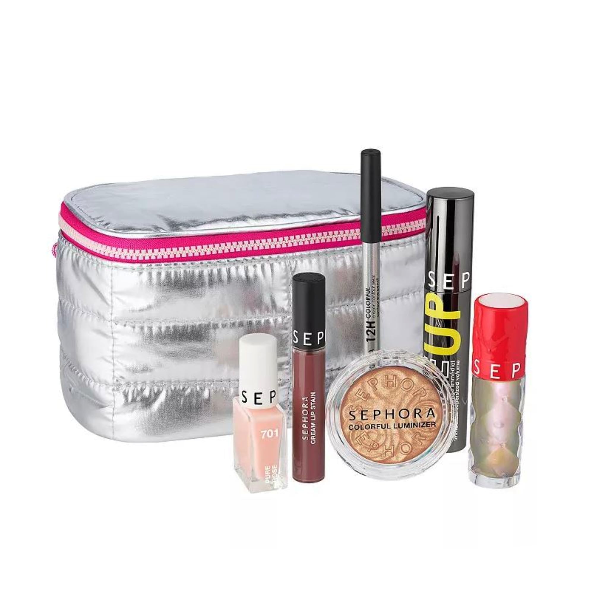 Sephora Favorites Moving Lights Collection Makeup Mania Set - 6 Full Size Must-Haves - Luminizer - Lip Stain - Eye Pencil - Masc