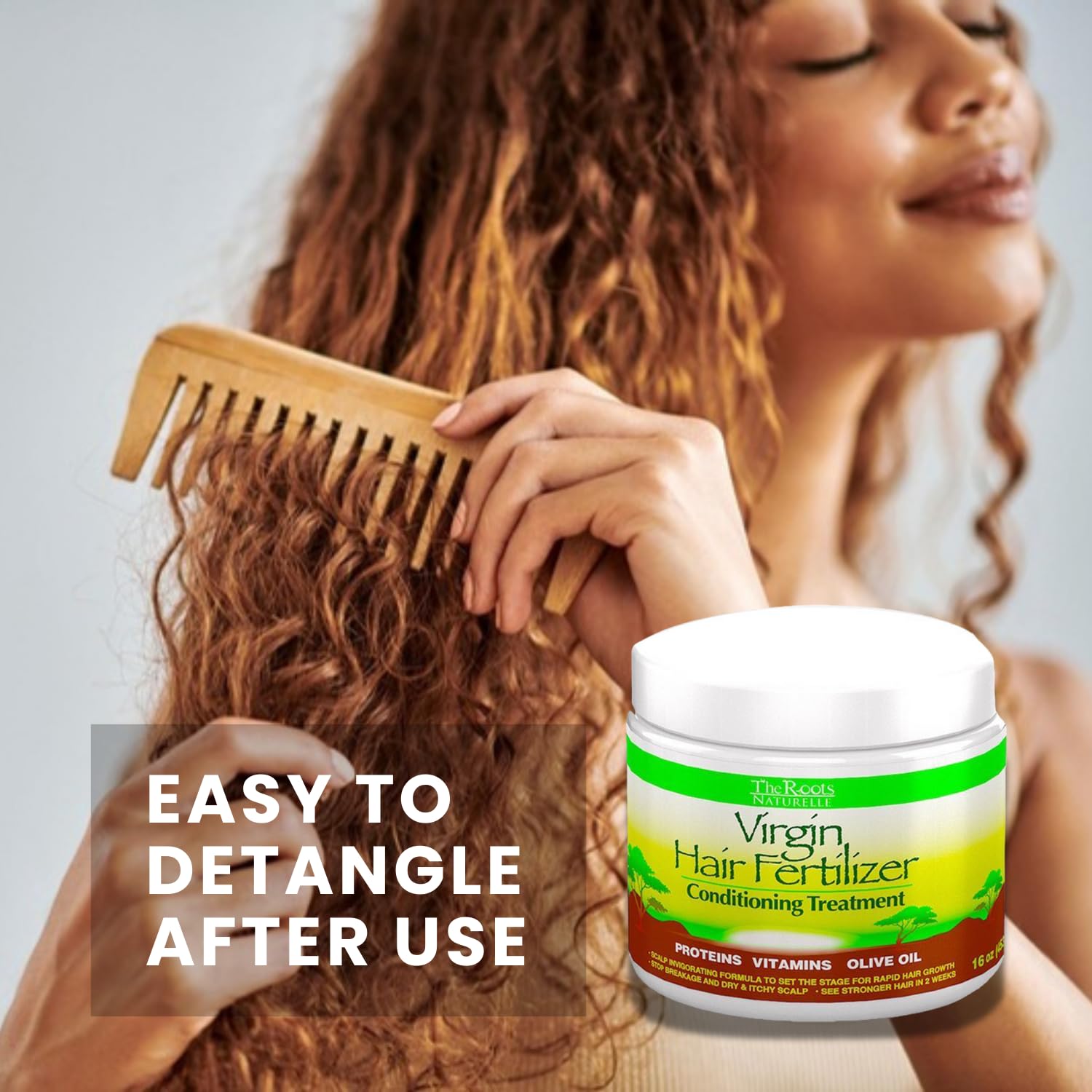 The Roots Naturelle Virgin Hair Fertilizer Conditioning Treatment. Helps Strengthen Hair, Promote Rapid Hair Growth and Protect/