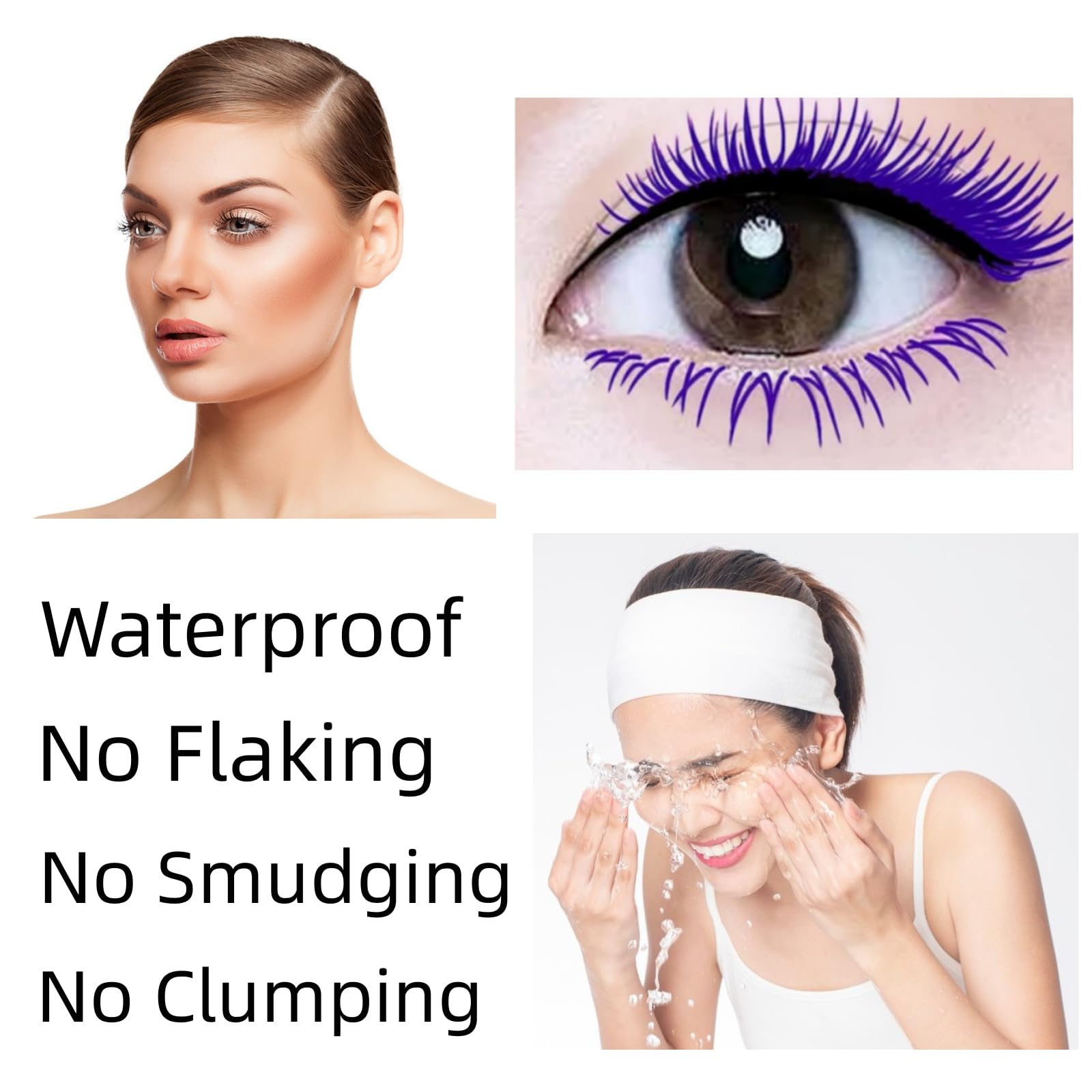 Lgszgdcn Purple Lashes Extensions Mascara Eyes Makeup Eyelash Serum Coloured Mascara Waterproof Fast Dry Eyelashes Curling Lengt