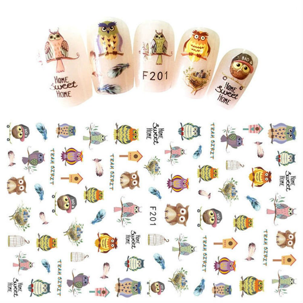 Akoak 4 Sheet/Set Nail Water Decal Stickers Animal And Floral Pattern Transfer Sticker Manicure Nail Art Decoration