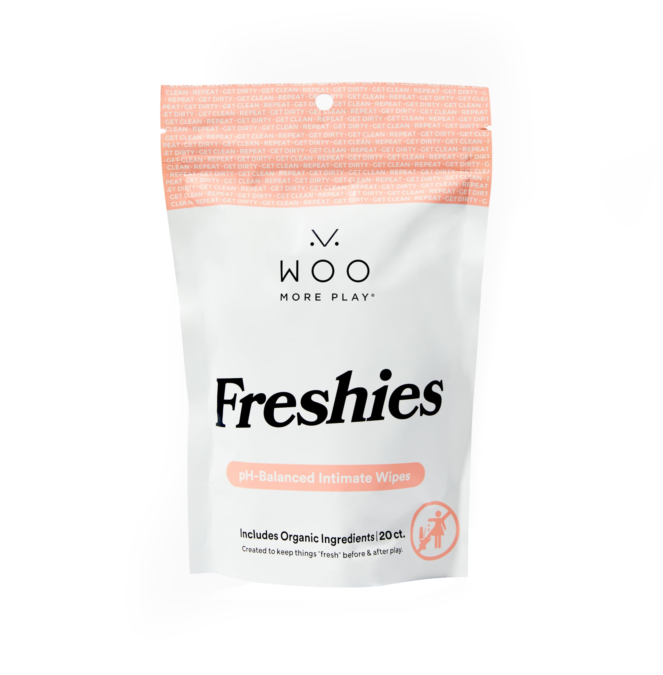 Woo More Play Freshies: All-Natural Feminine Intimacy Towelette Wipes With Coconut Water And Aloe Vera, Promotes Feminine Health