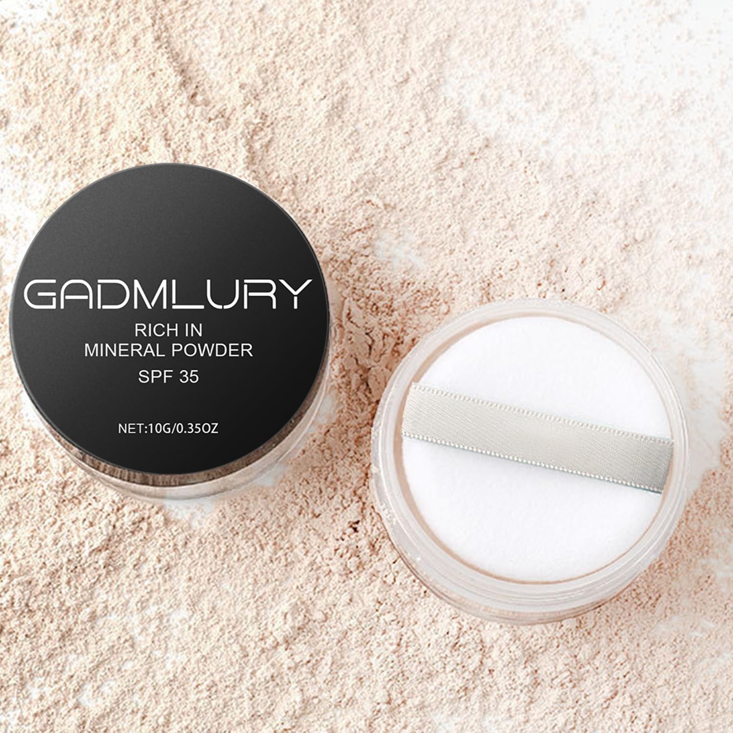 Mineral Powder Foundation, SPF 35, Sunscreen Lightweight Loose Powder, Hydrating Fair Neutral Coverage, Natural Finish Base Make