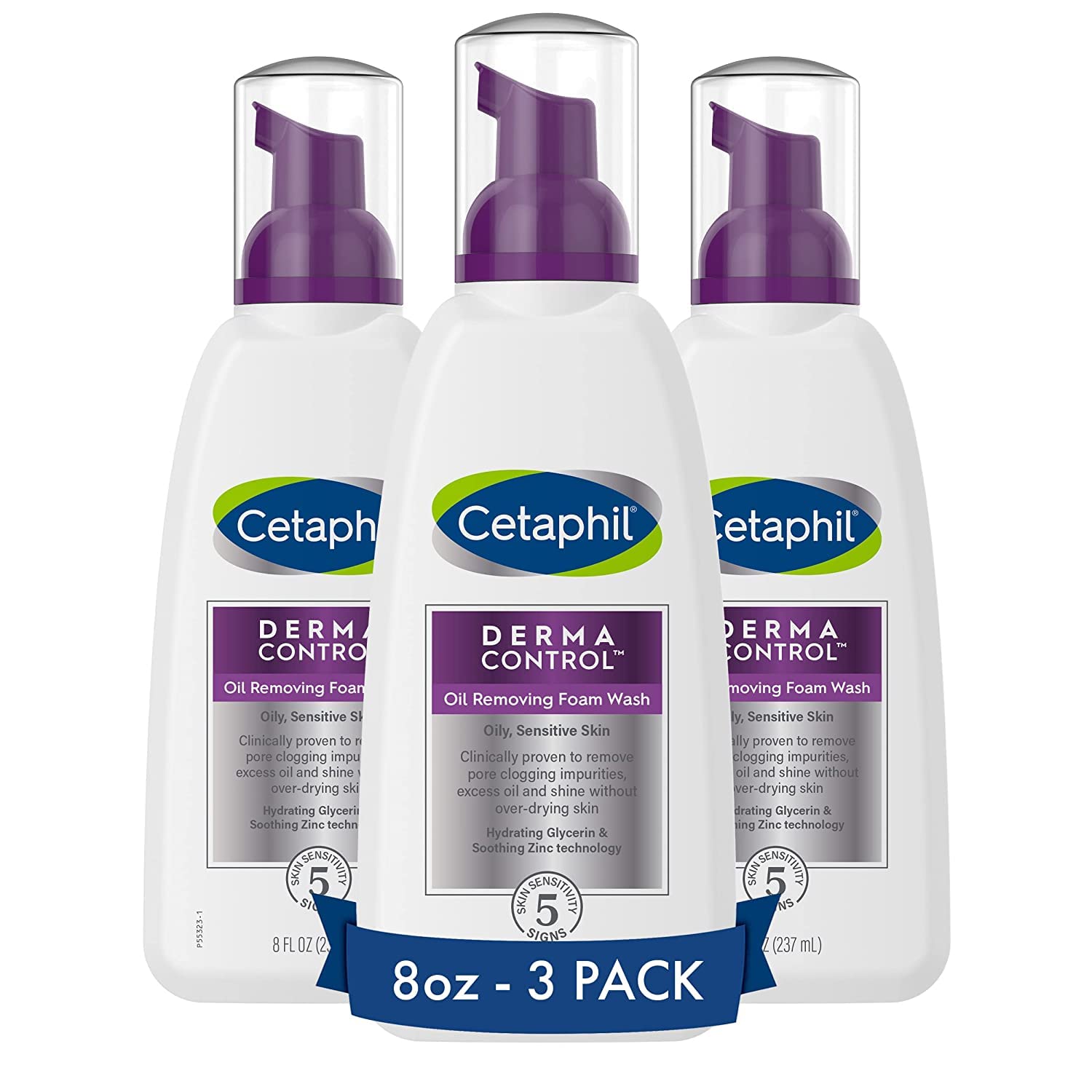 Cetaphil Pro Oil Removing Foam Wash, Foaming Facial Cleanser, Fragrance Free Formula Suitable For Sensitive Skin, 8 Fluid Ounce
