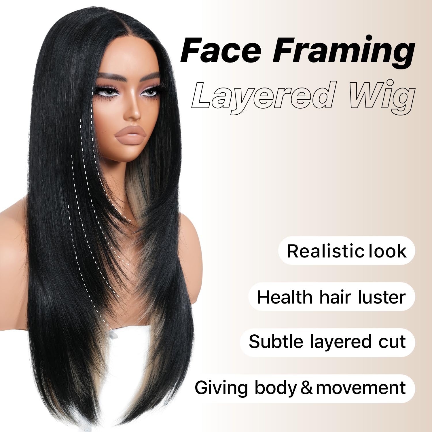 BrownBomb Black Blond Skunk Stripe Wear and Go Glueless Wigs Pre Plucked Pre Cut for Beginners Synthetic Lace Front Wigs With Ba
