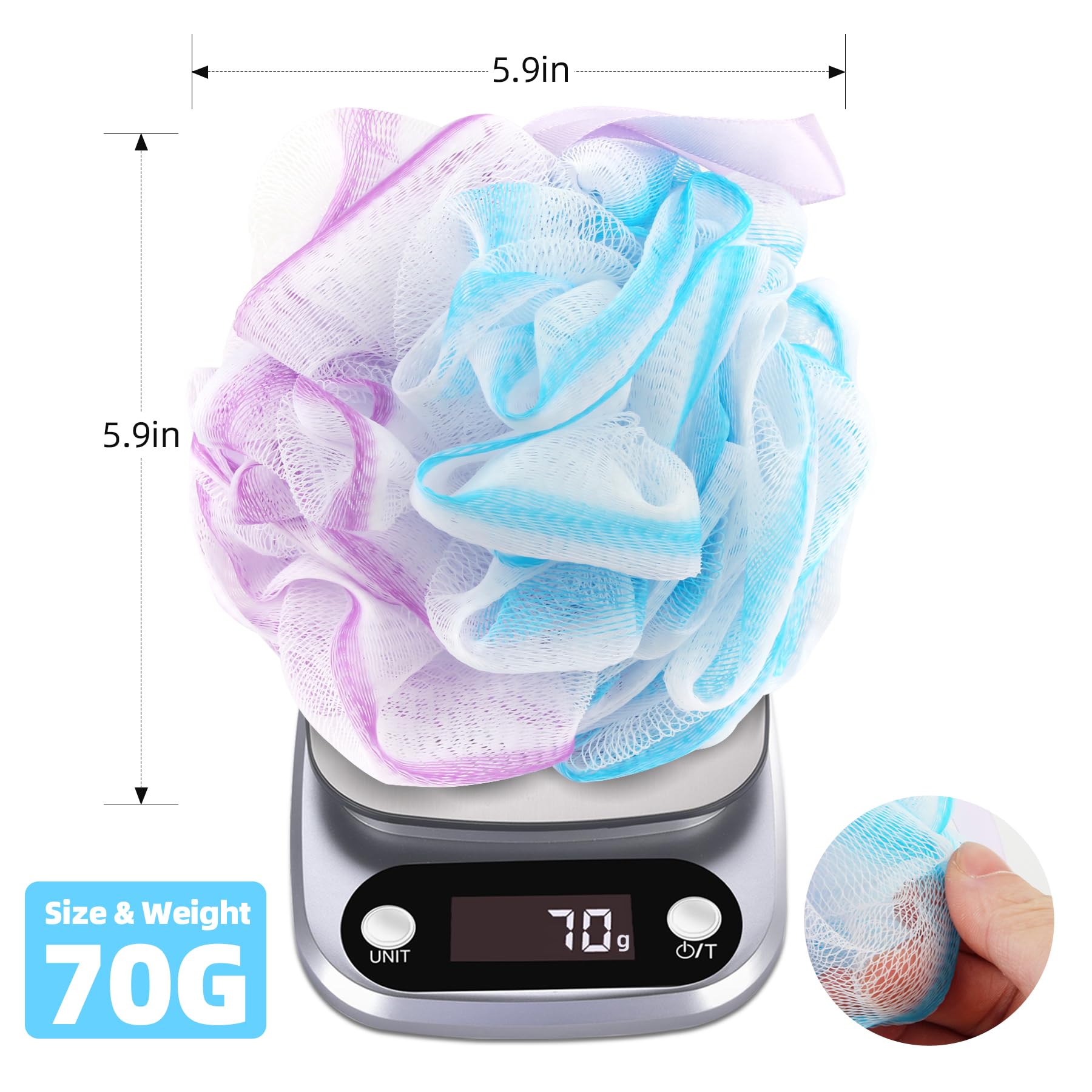 Chuya Bath Sponges Loofahs 70 Grams Large Size