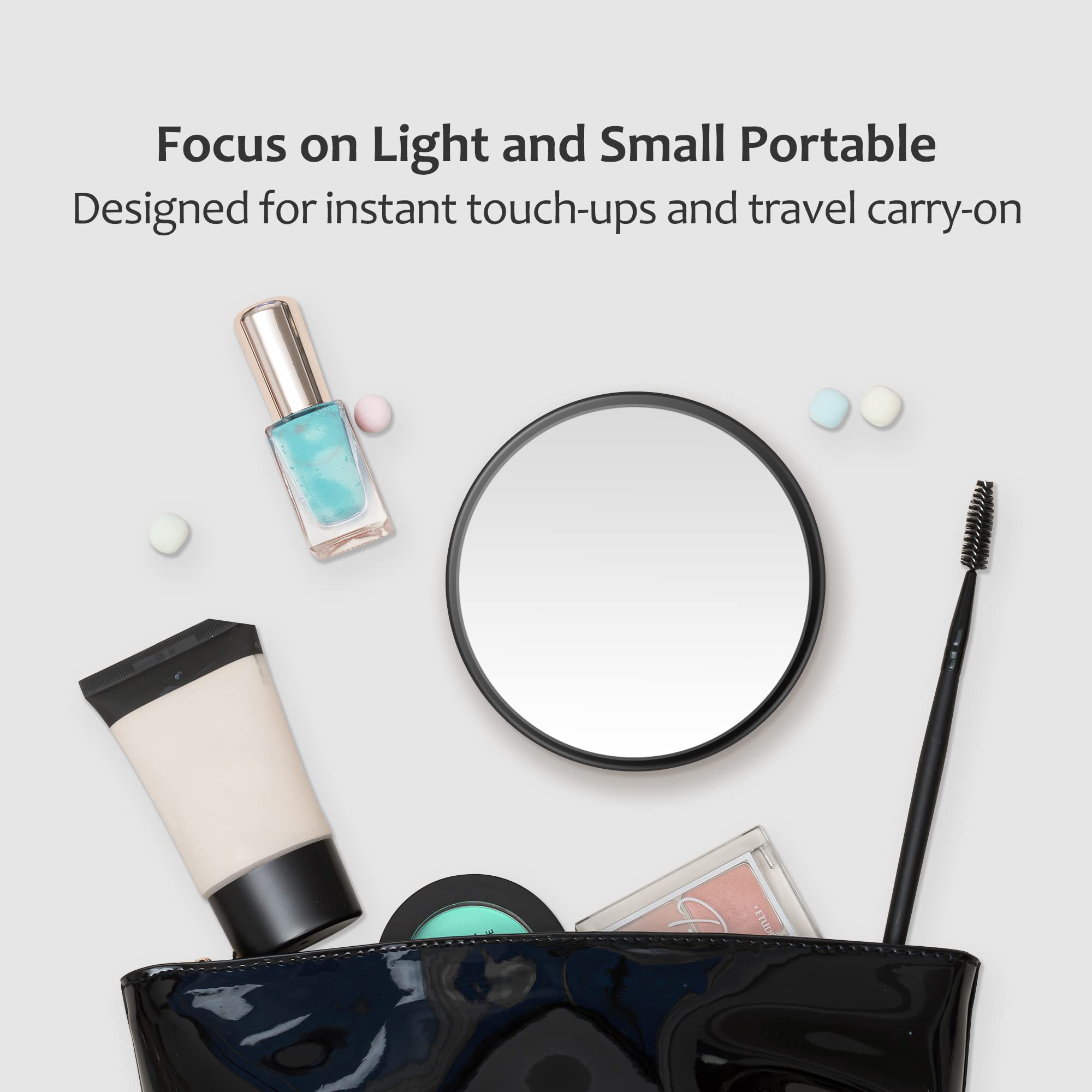Miyadiva 30X Magnifying Mirror, Small Magnifying Mirror With Suction Cup And Tweezers, As A Travel Mganifying Mirror, Compact Mi