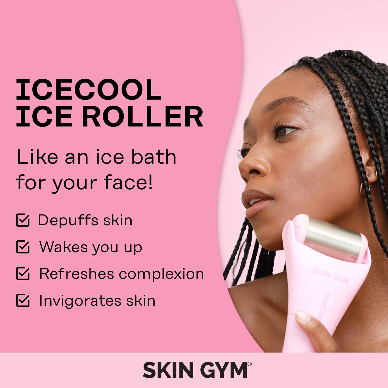 Skin Gym Icecool Ice Roller For Face - Anti Aging Ice Face Roller & Eye Roller For Eye Puffiness Relief, Travel Size Face Roller
