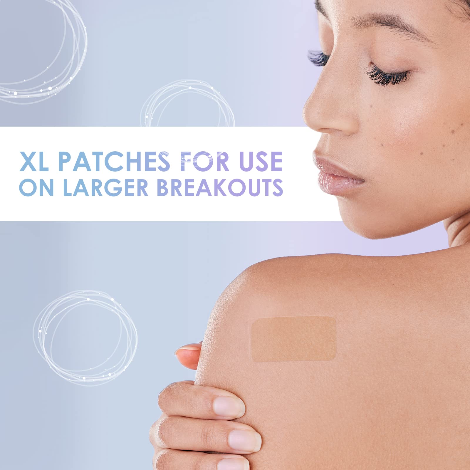 AUSLKA Large Blemish Patches XL -18 Strips - Hydrocolloid Patch for Covering Zits - Spot Stickers -Vegan and Cruelty for Face an