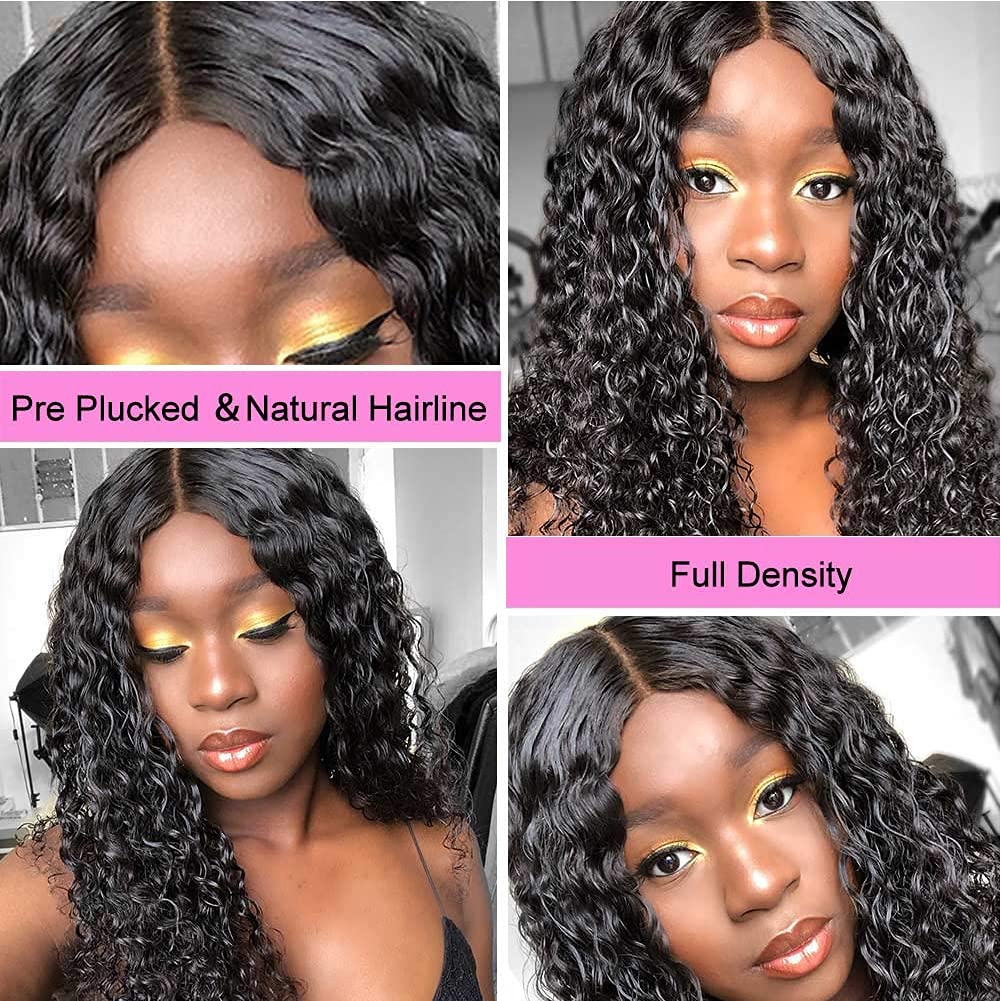 32 Inch Long Human Hair Wig Water Wave Lace Front Wigs Human Hair 180% Density Brazilian Virgin Human Hair 4X4 Curly Wave Lace C