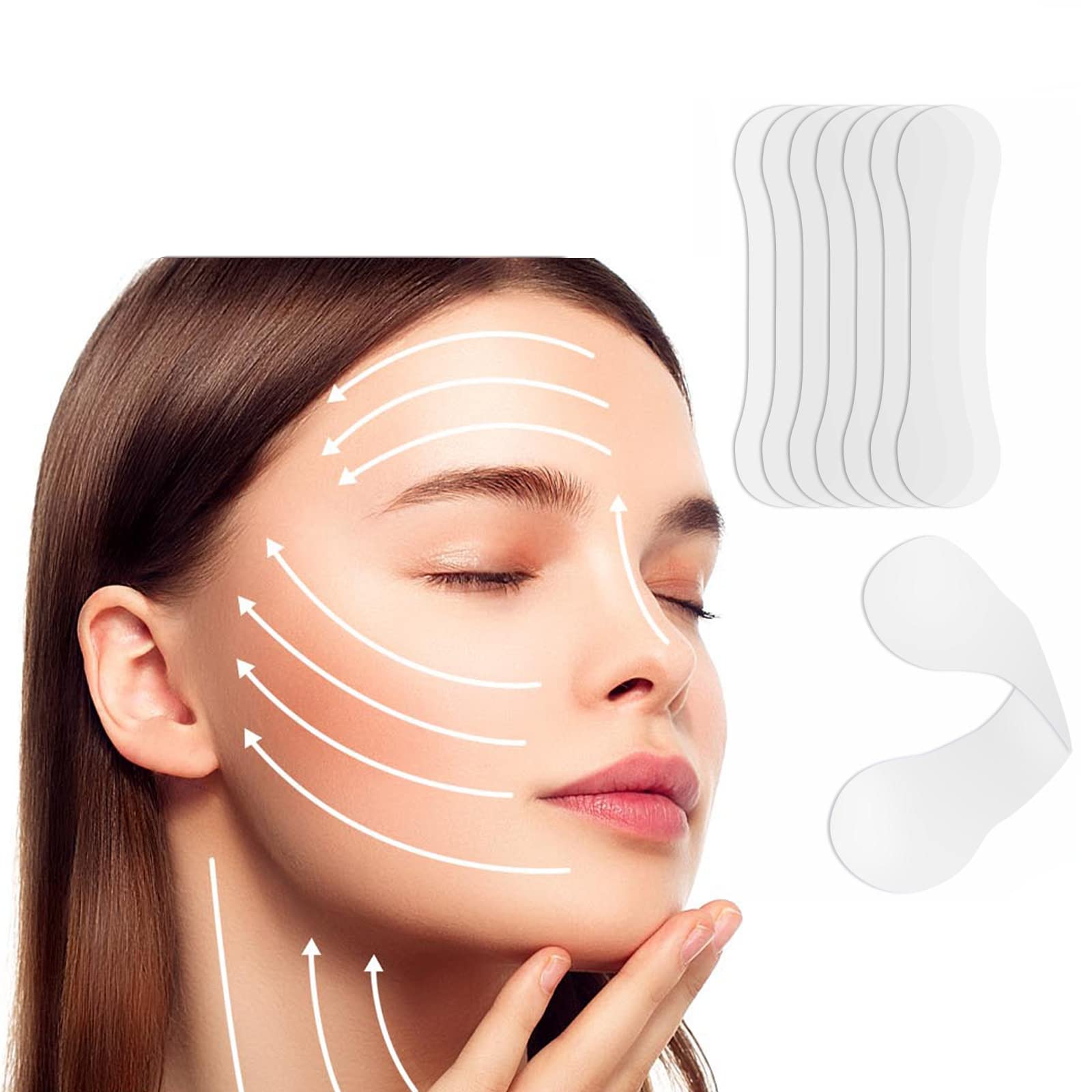 Wxyinspas 100 Pcs Face Lift Tape, Face Tape Lifting Invisible For V-Shape, Anti Wrinkle, Neck, Eyes, Jowls, Double Chin, Makeup