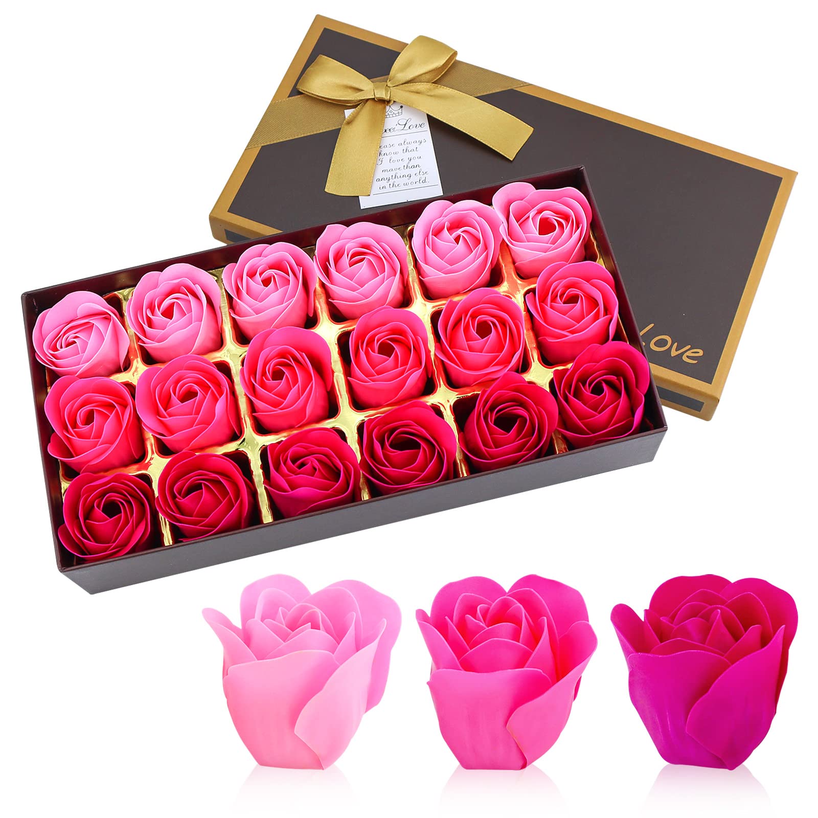 Jialeey Floral Scented Bath Soap Set Rose Flower Petals, Plant Essential Oil Guest Soap Shaped Best Gifts Ideas For Her Women Te