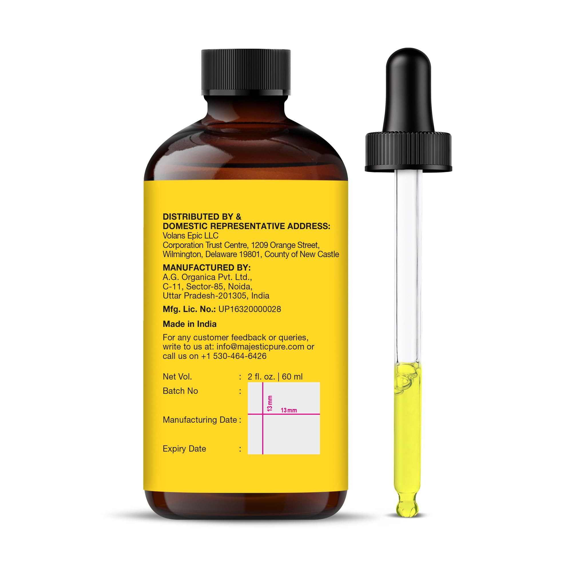 Majestic Pure Vitamin E Oil - 100% Pure & Natural | Premium Grade, Cold-Pressed And Tocopherol To Repair Dry, Damaged Skin | Moi